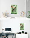 Zimmeransicht des Poster Plate Designs Boxing Outside im Metallic Style in der Größe Main (40 x 60 cm)