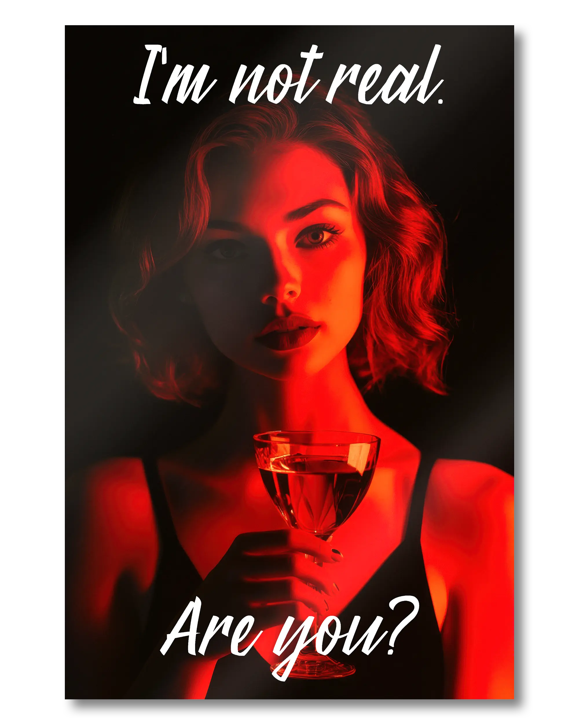 Frontalansicht des Poster Plate Designs Are you for real im Metallic Style in der Größe Mini (20 x 30 cm)