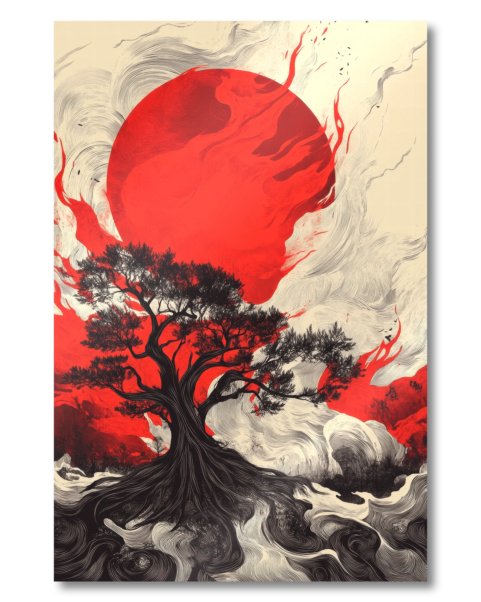 Frontalansicht des Poster Plate Designs Japan is lit im Metallic Style in der Größe Mini (20 x 30 cm)