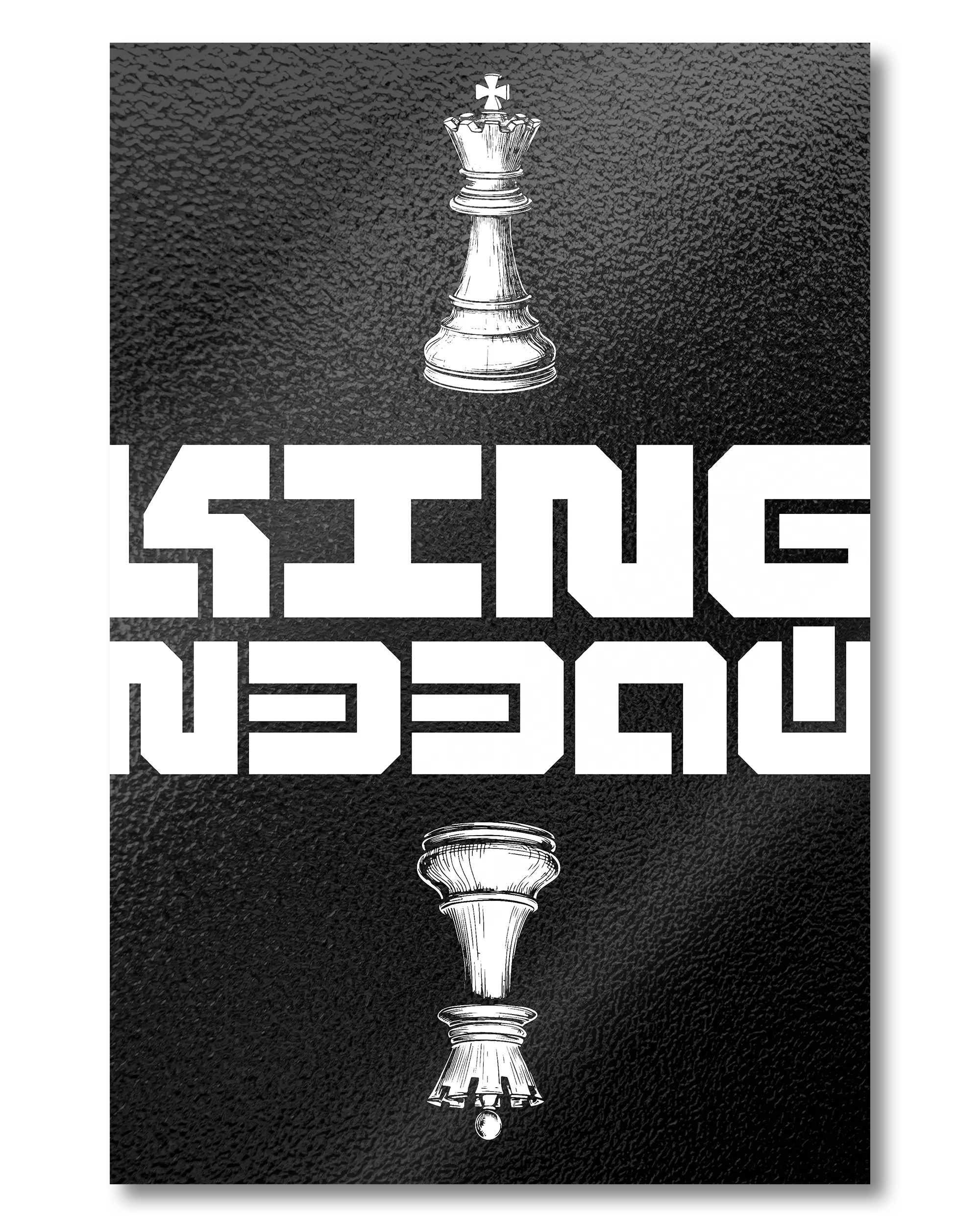 Frontalansicht des Poster Plate Designs Chessday im Metallic Style in der Größe Mini (20 x 30 cm)