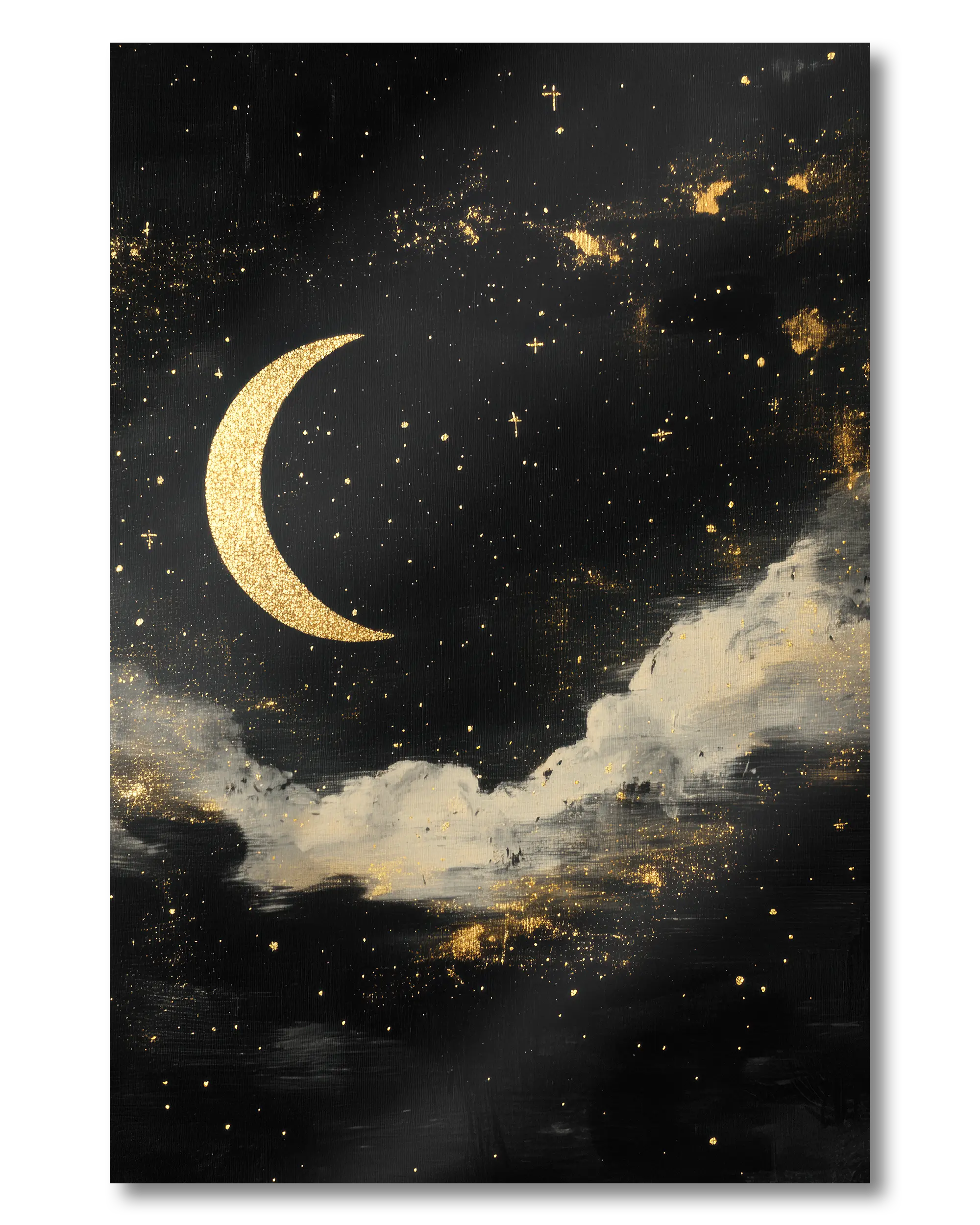 Frontalansicht des Poster Plate Designs Goldenes Mondgedicht im Metallic Style in der Größe Mini (20 x 30 cm)