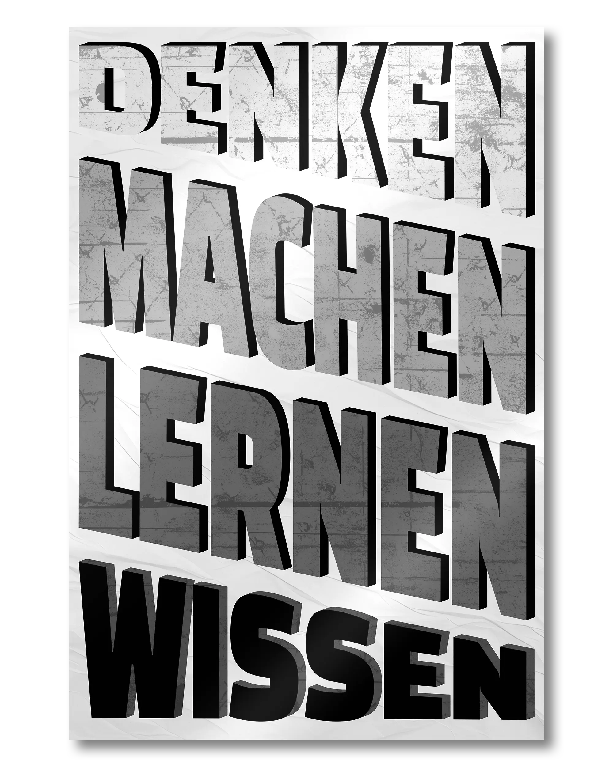 Frontalansicht des Poster Plate Designs Der Weg zum Wissen im Metallic Style in der Größe Mini (20 x 30 cm)