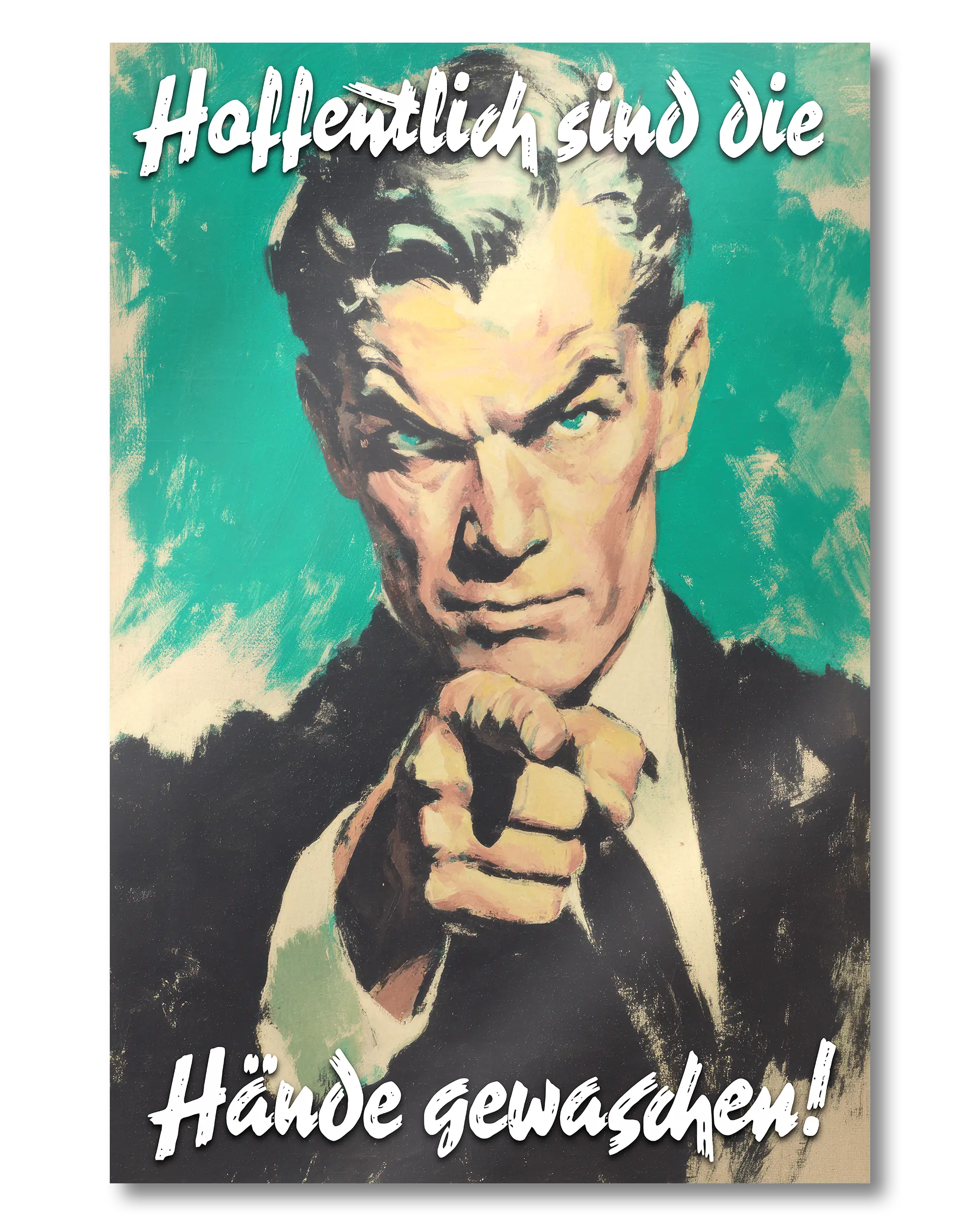 Frontalansicht des Poster Plate Designs Besser mit Seife im Metallic Style in der Größe Mini (20 x 30 cm)