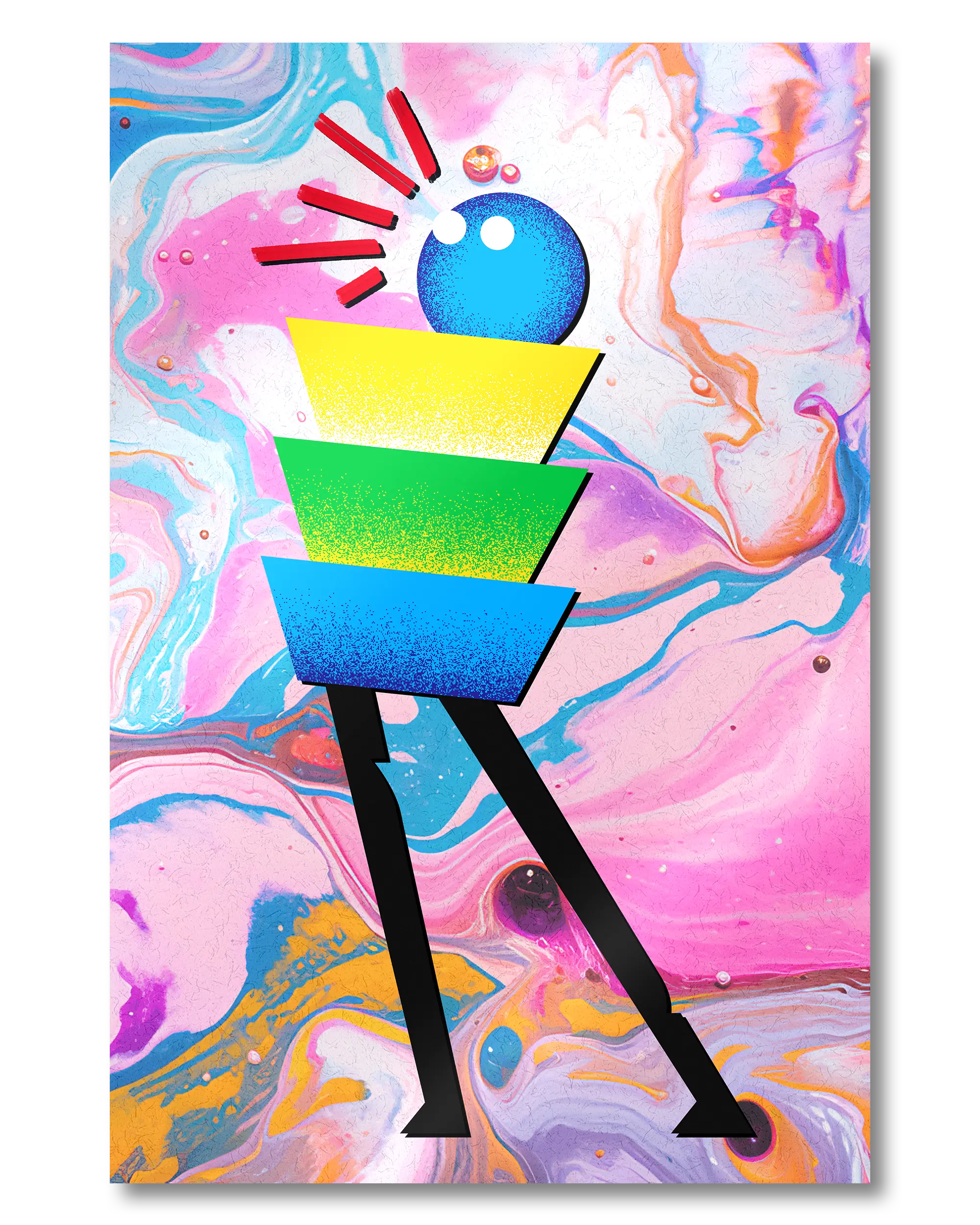 Frontalansicht des Poster Plate Designs Ein Kunstwerk im Metallic Style in der Größe Mini (20 x 30 cm)