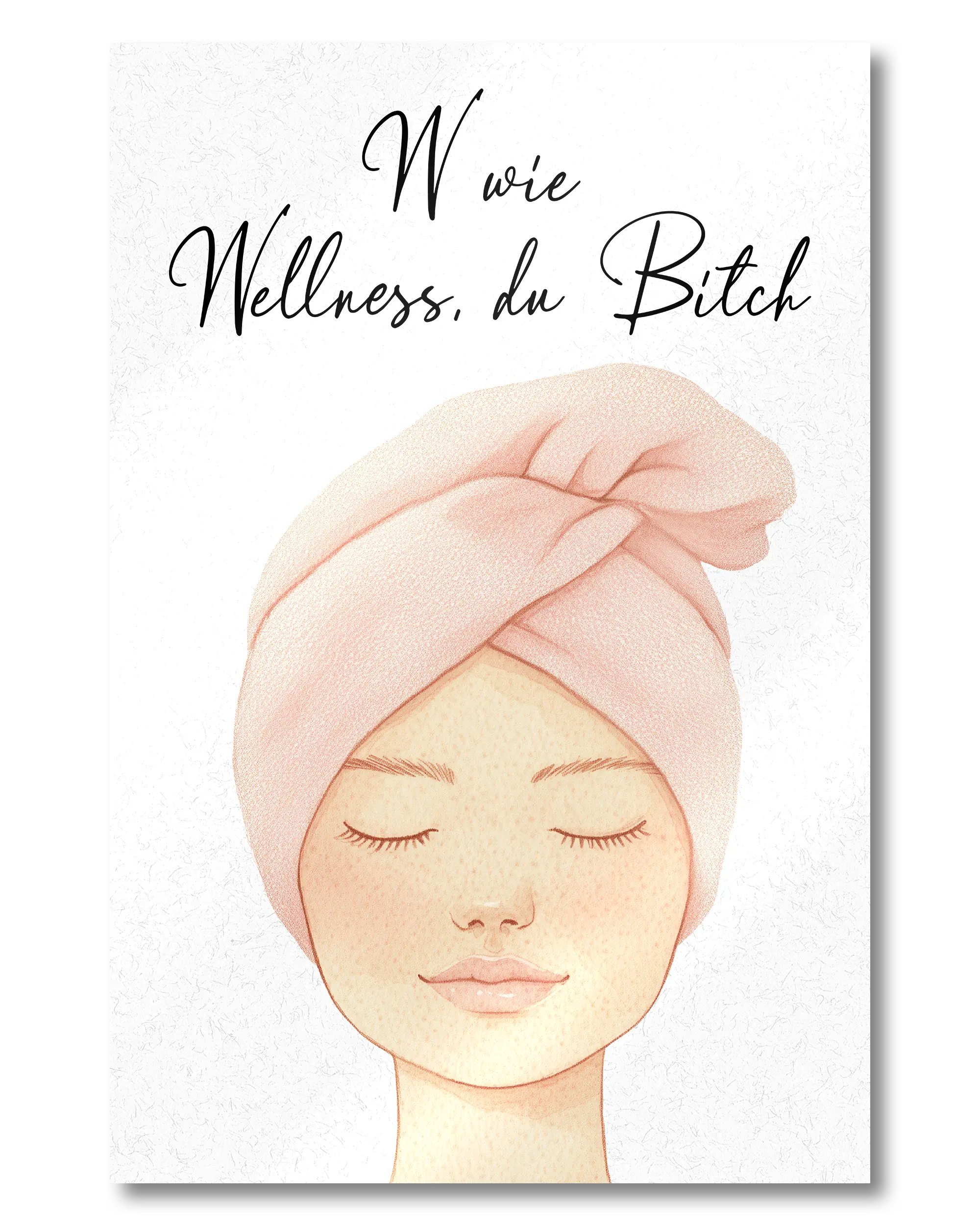 Frontalansicht des Poster Plate Designs Wellness Routine im Metallic Style in der Größe Mini (20 x 30 cm)