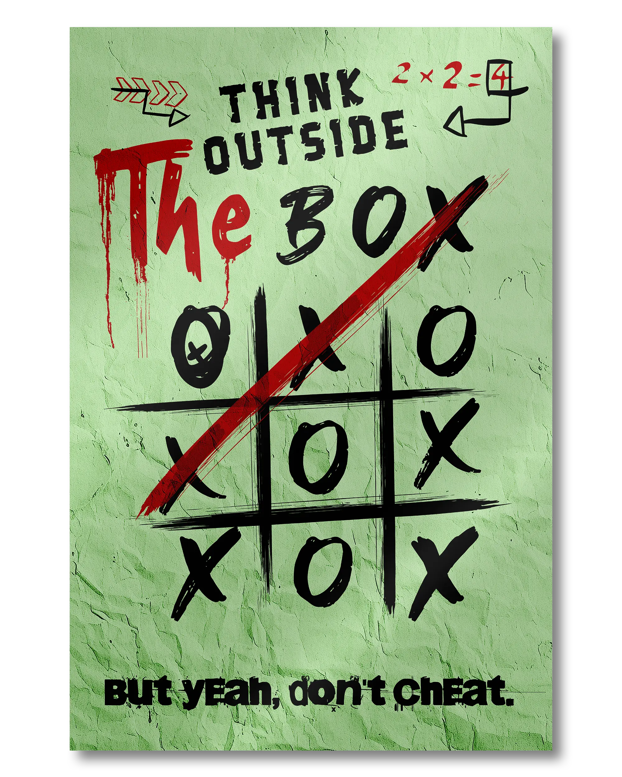 Frontalansicht des Poster Plate Designs Boxing Outside im Metallic Style in der Größe Mini (20 x 30 cm)