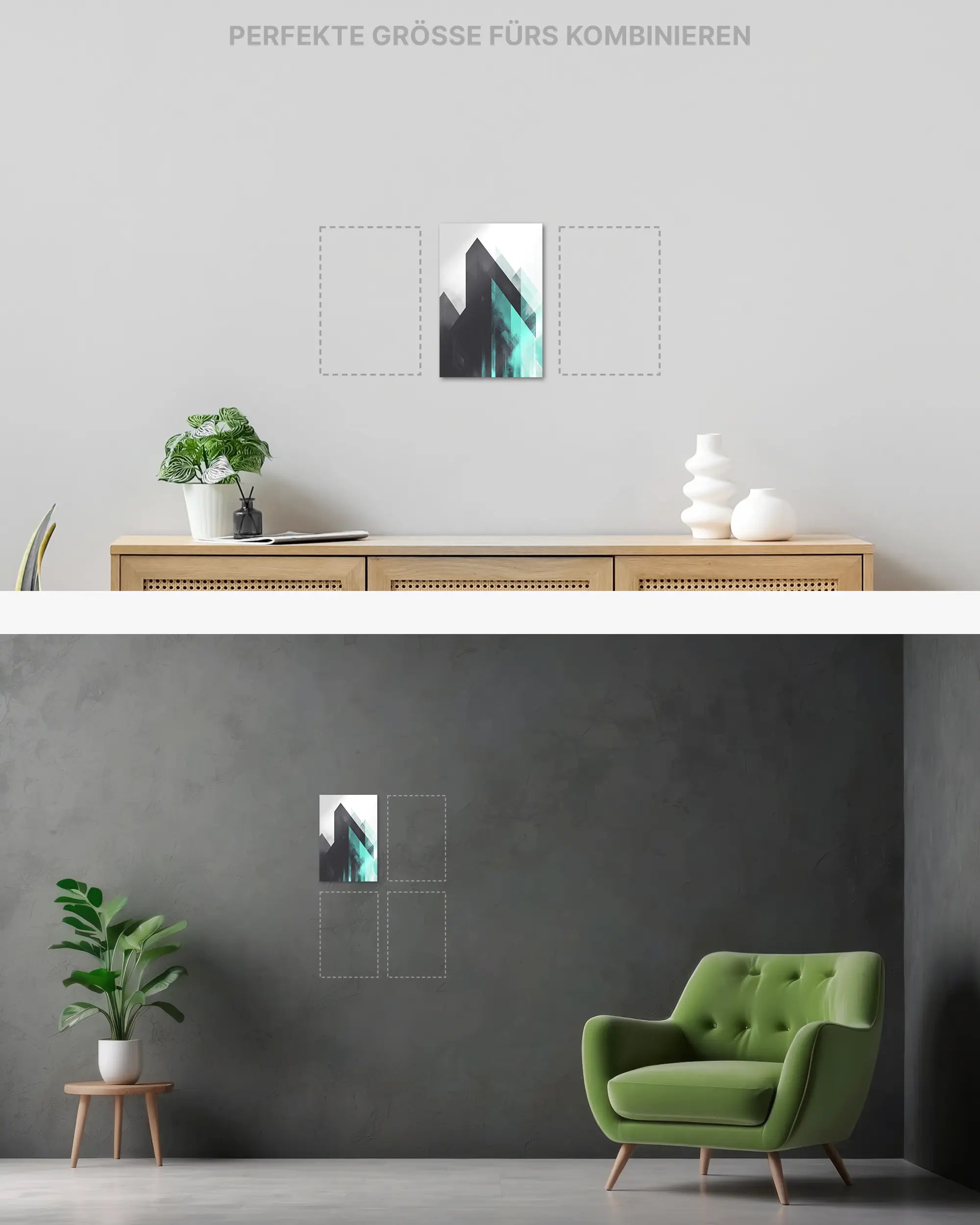 Wandansicht des Poster Plate Designs Ein Abstrakt im Metallic Style in der Größe Mini (20 x 30 cm)