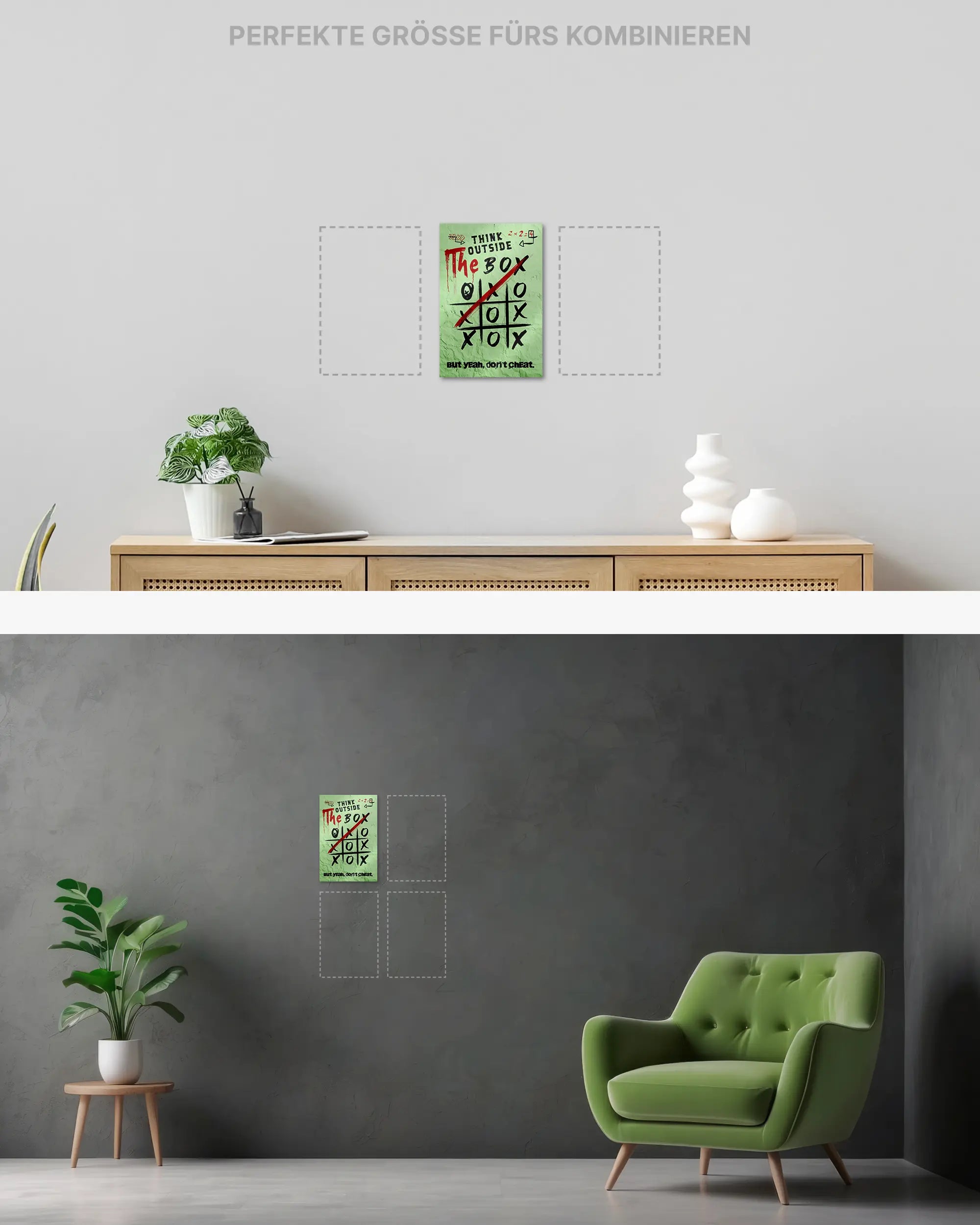 Wandansicht des Poster Plate Designs Boxing Outside im Metallic Style in der Größe Mini (20 x 30 cm)