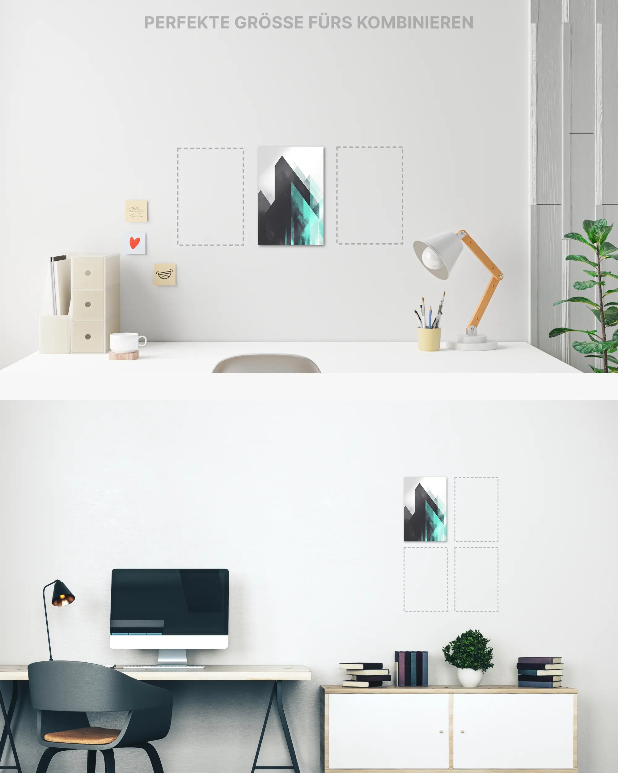 Zimmeransicht des Poster Plate Designs Ein Abstrakt im Metallic Style in der Größe Mini (20 x 30 cm)