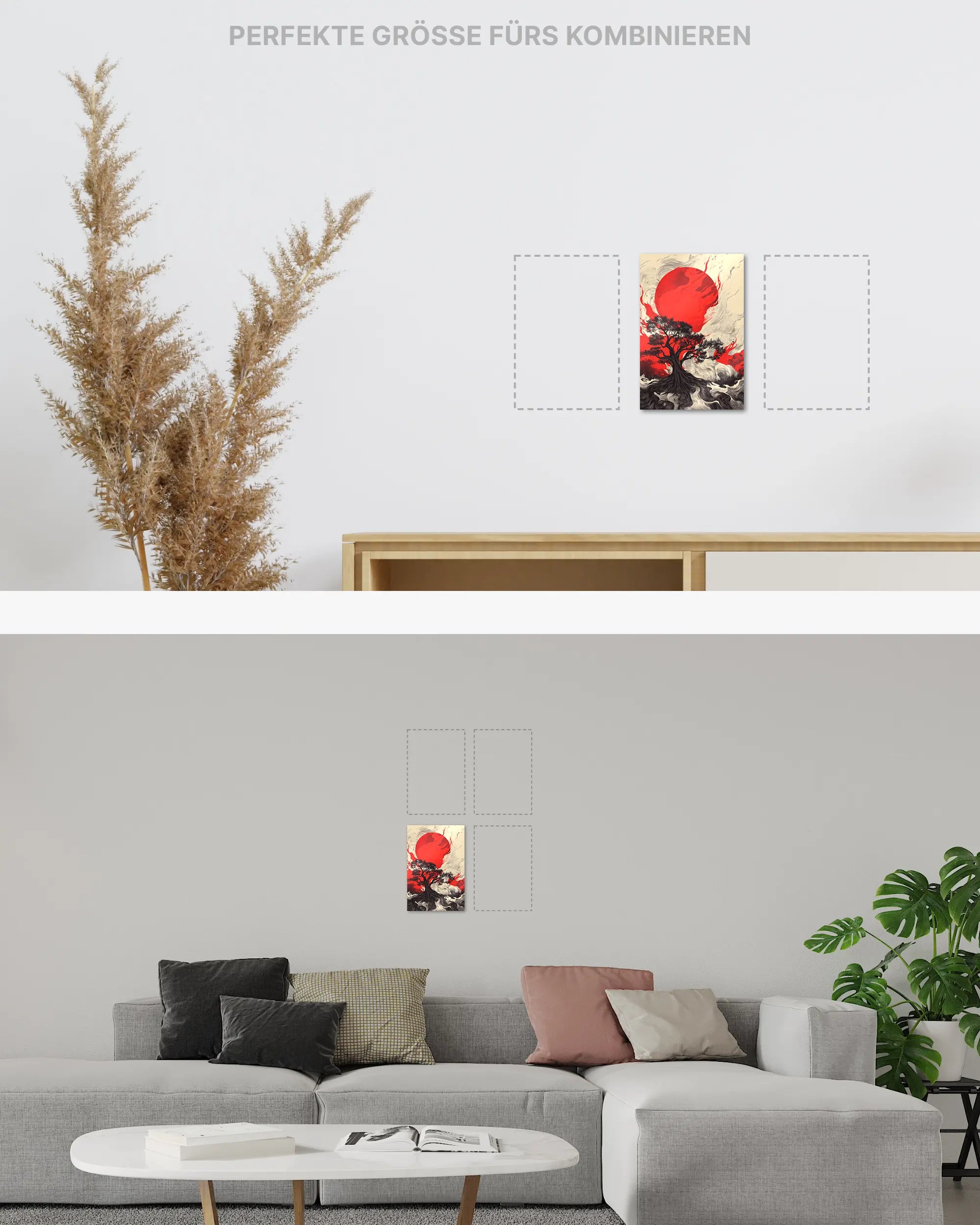 Zimmeransicht des Poster Plate Designs Japan is lit im Metallic Style in der Größe Mini (20 x 30 cm)