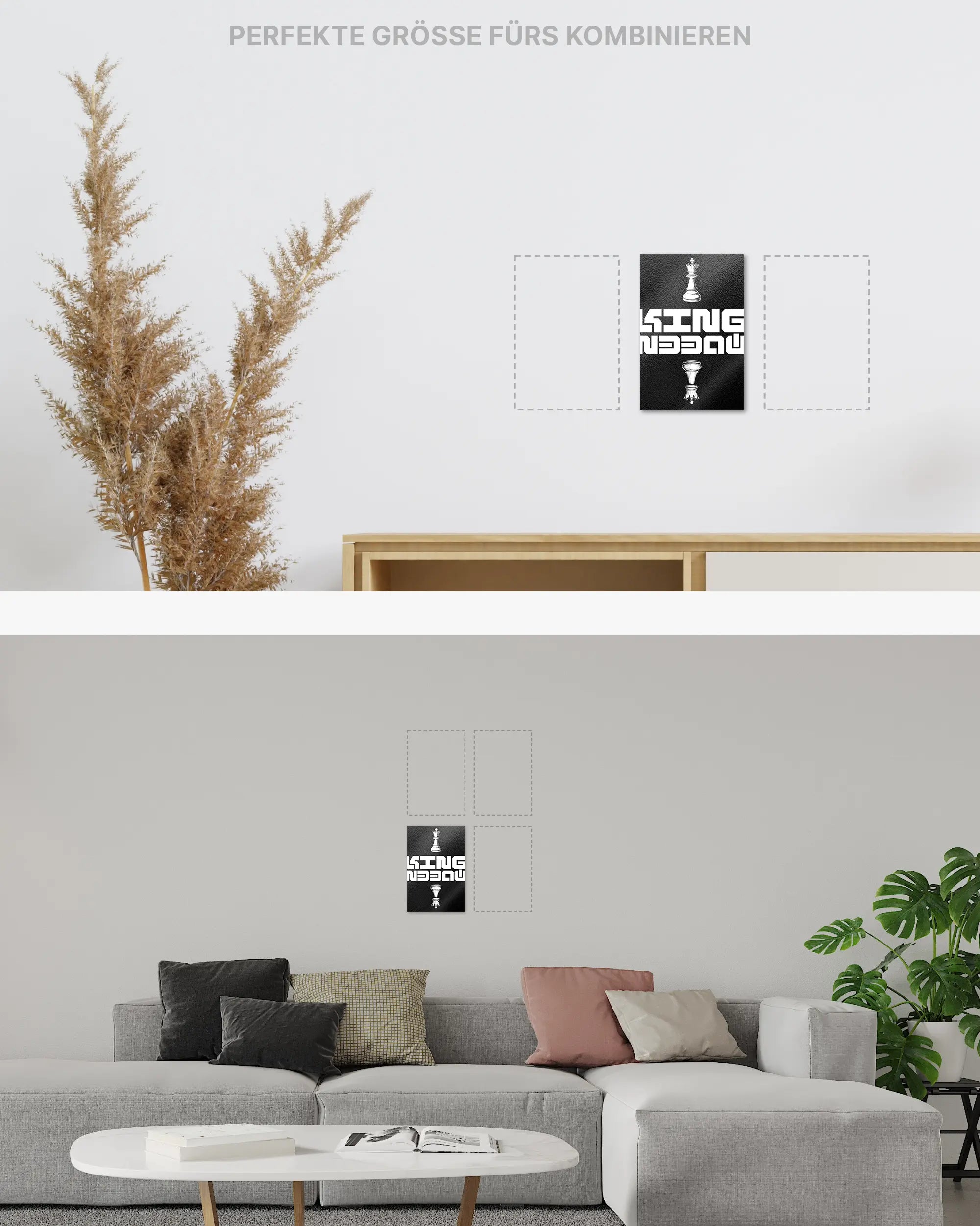 Zimmeransicht des Poster Plate Designs Chessday im Metallic Style in der Größe Mini (20 x 30 cm)