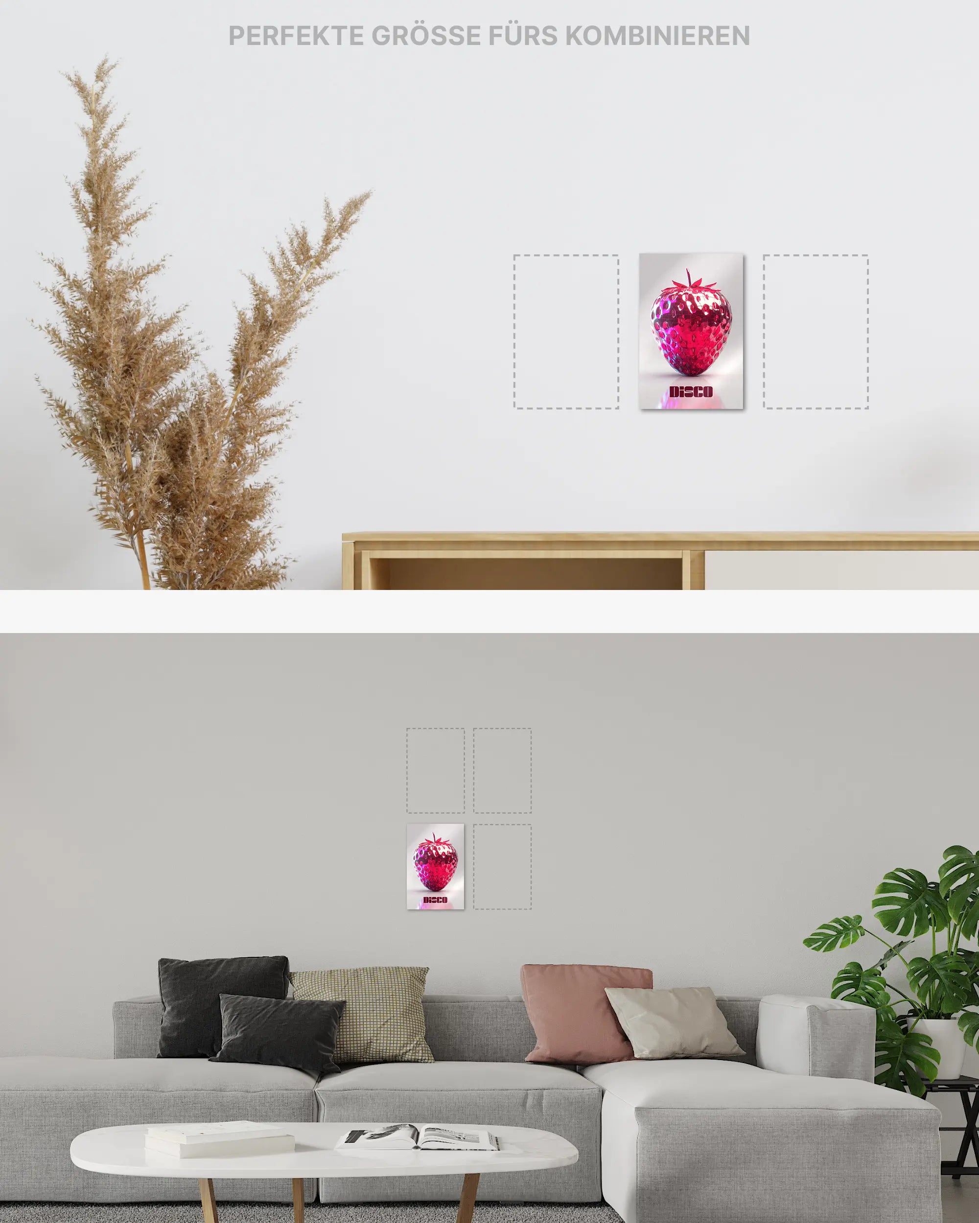 Zimmeransicht des Poster Plate Designs Discoberry im Metallic Style in der Größe Mini (20 x 30 cm)