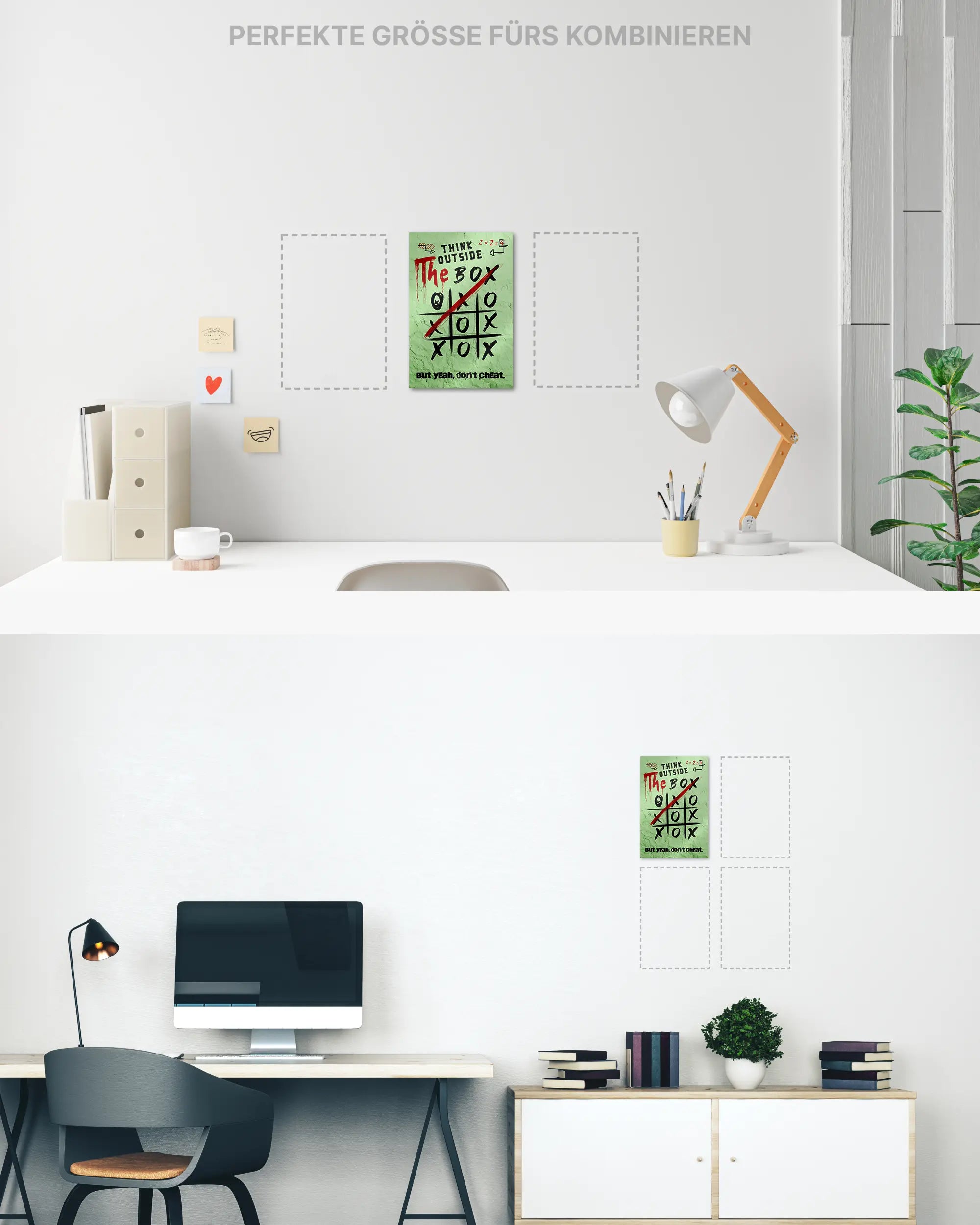 Zimmeransicht des Poster Plate Designs Boxing Outside im Metallic Style in der Größe Mini (20 x 30 cm)