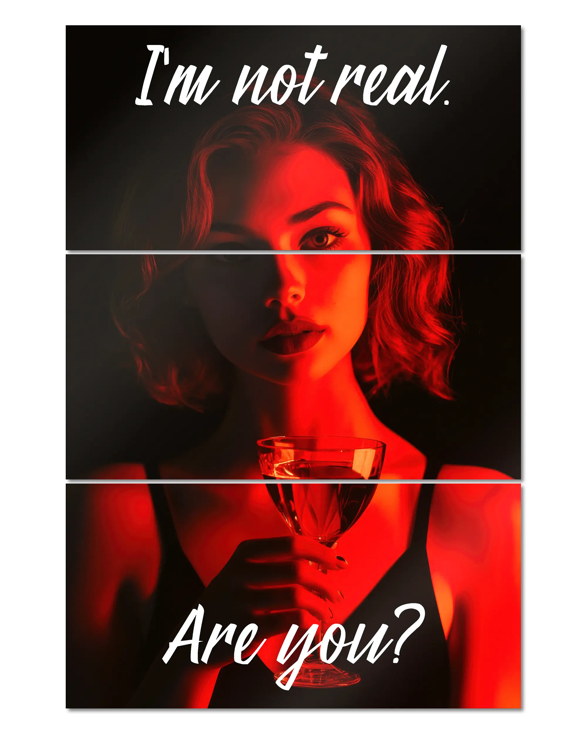 Frontalansicht des Poster Plate Designs Are you for real im Metallic Style in der Größe Mighty (60 x 90 cm)