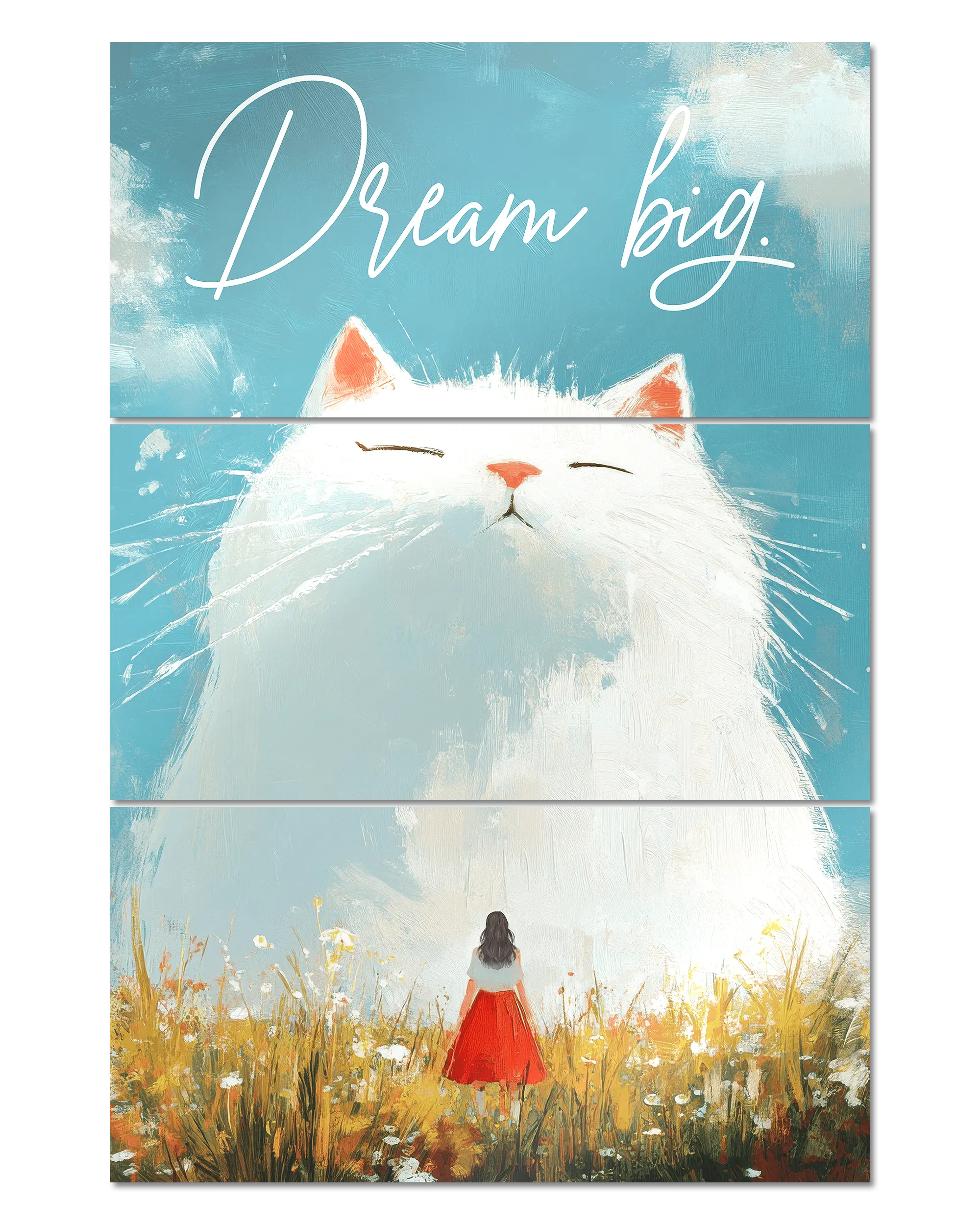 Frontalansicht des Poster Plate Designs Dream Big im Metallic Style in der Größe Mighty (60 x 90 cm)