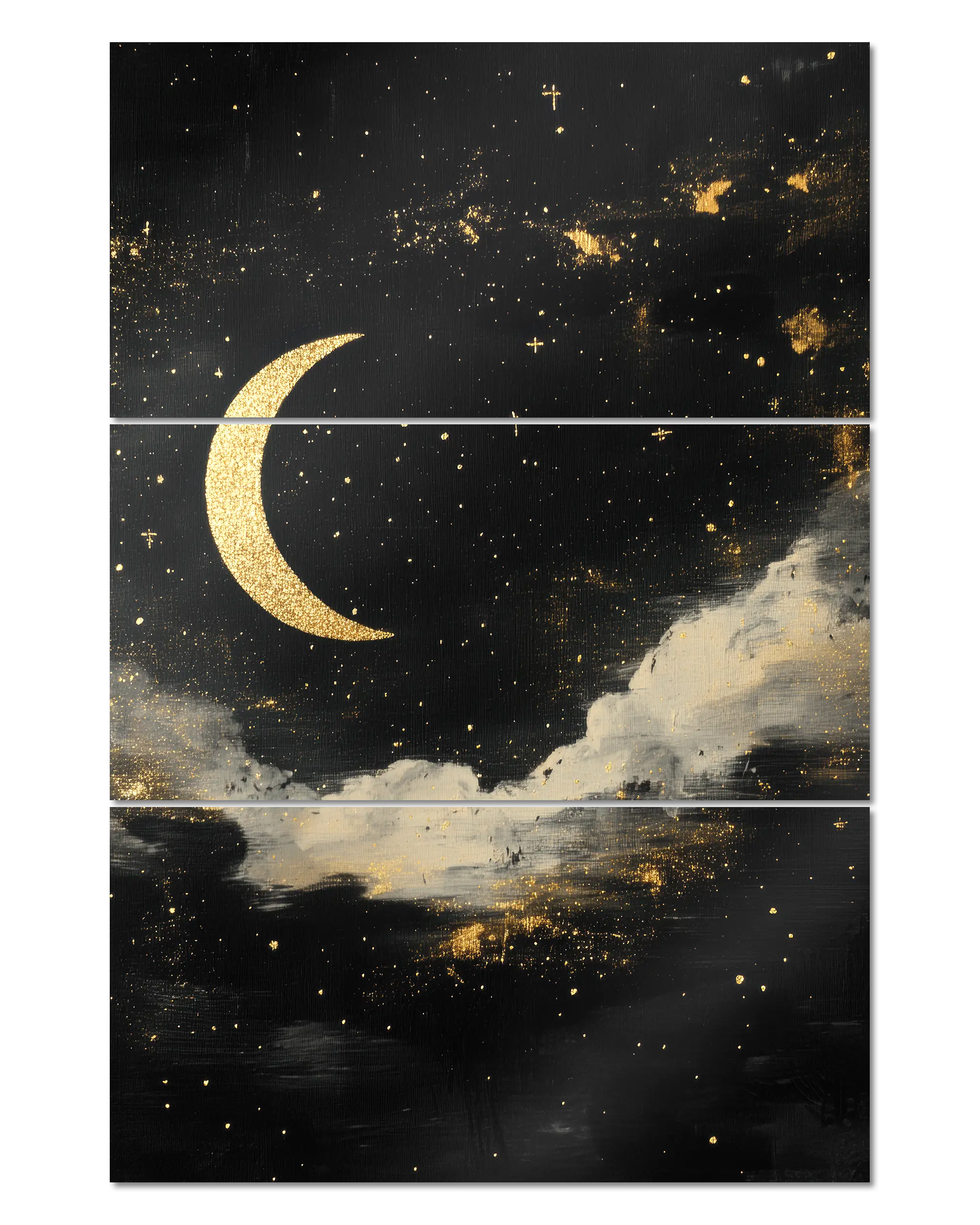 Frontalansicht des Poster Plate Designs Goldenes Mondgedicht im Metallic Style in der Größe Mighty (60 x 90 cm)