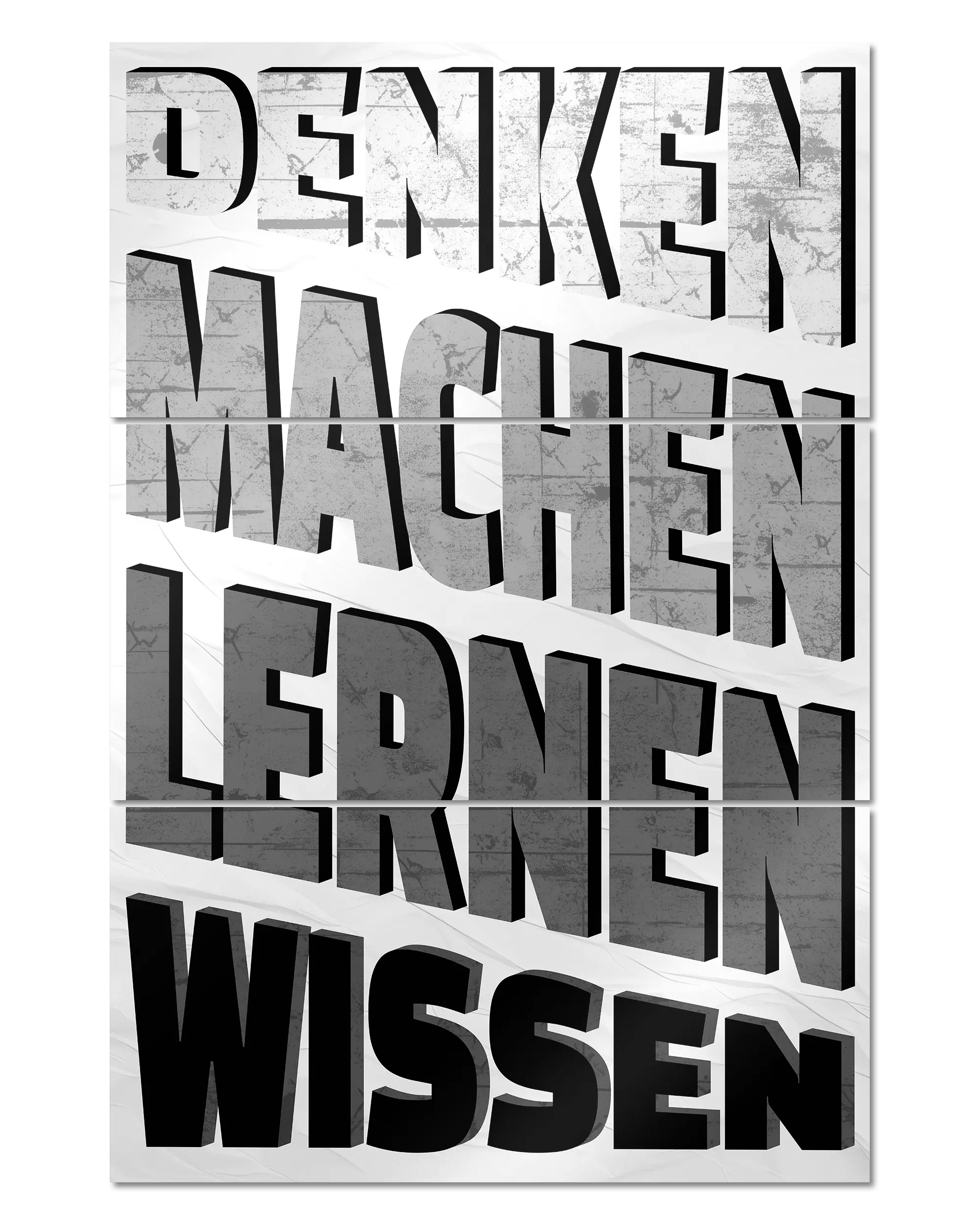 Frontalansicht des Poster Plate Designs Der Weg zum Wissen im Metallic Style in der Größe Mighty (60 x 90 cm)