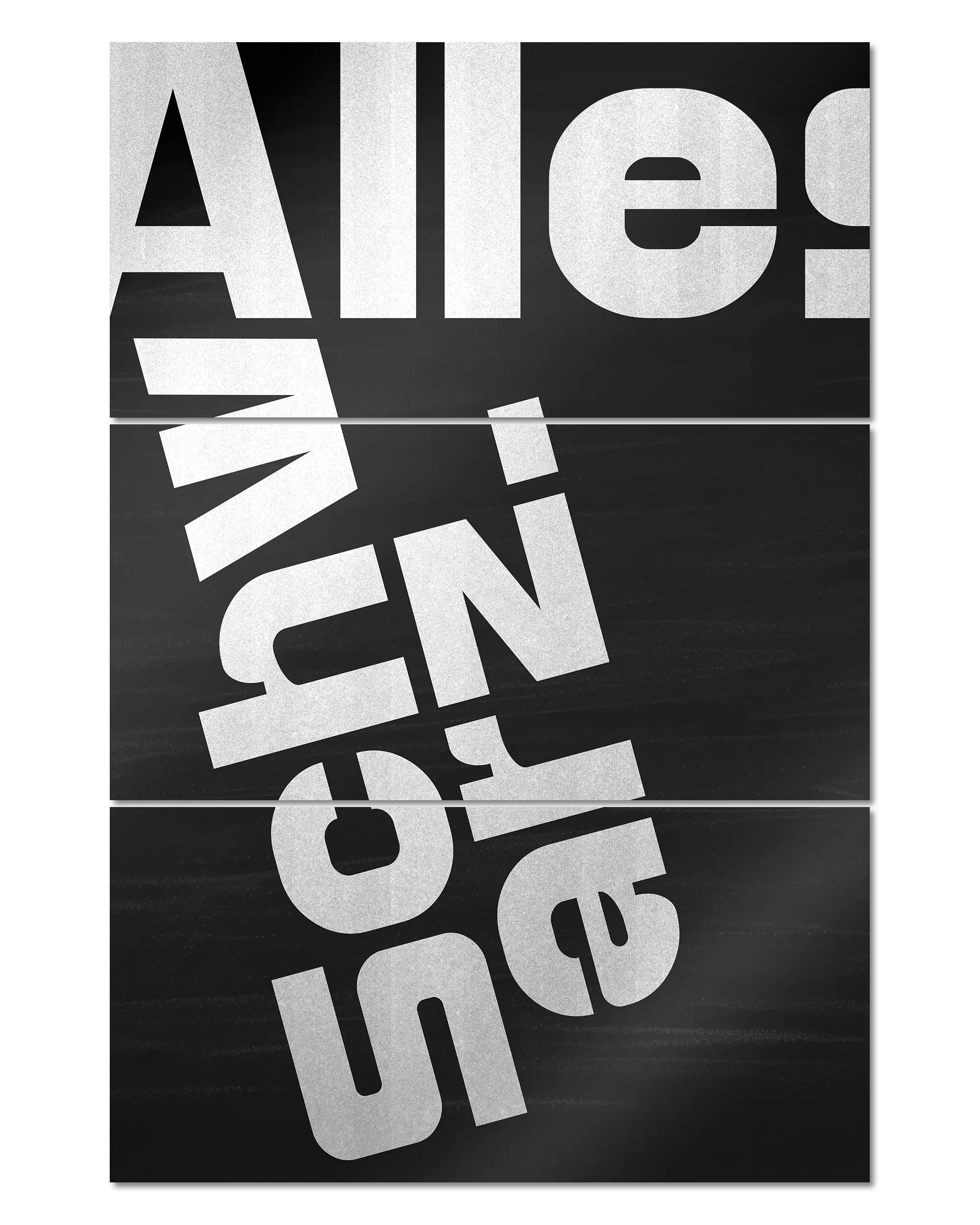 Frontalansicht des Poster Plate Designs Alles Schwarz im Metallic Style in der Größe Mighty (60 x 90 cm)
