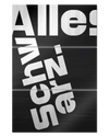Frontalansicht des Poster Plate Designs Alles Schwarz im Metallic Style in der Größe Mighty (60 x 90 cm)