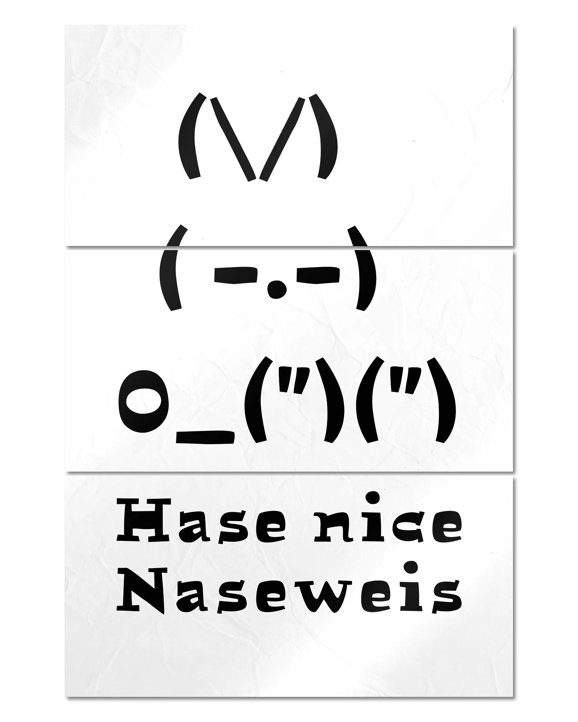 Frontalansicht des Poster Plate Designs Nicer Hase im Metallic Style in der Größe Mighty (60 x 90 cm)