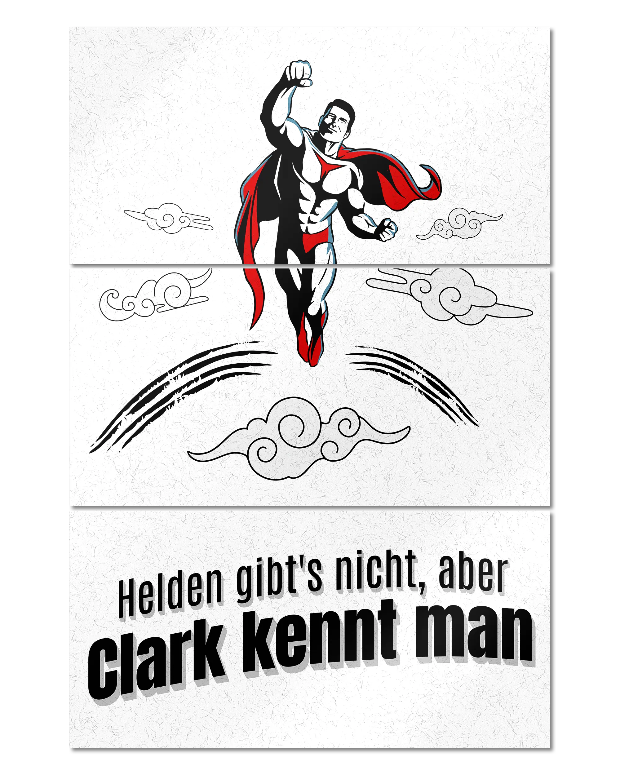 Frontalansicht des Poster Plate Designs Clark kennt man im Metallic Style in der Größe Mighty (60 x 90 cm)