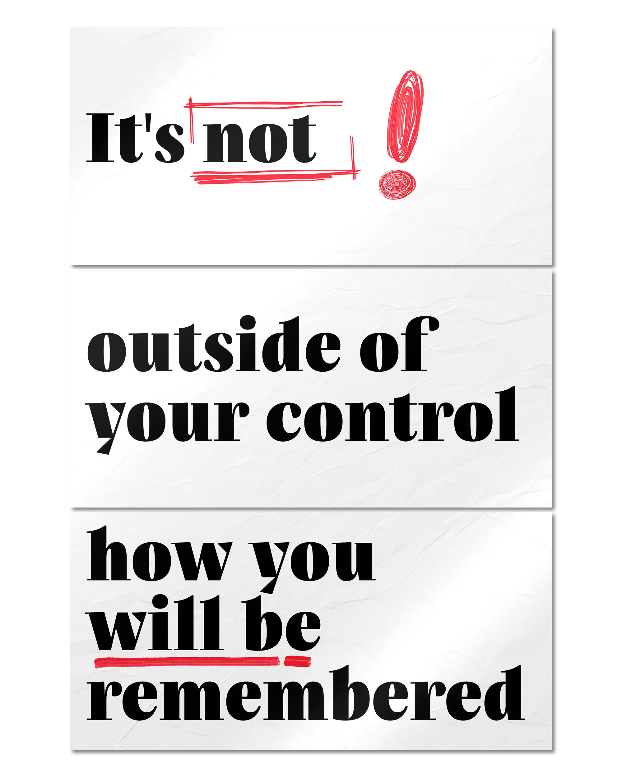 Frontalansicht des Poster Plate Designs Write your story im Metallic Style in der Größe Mighty (60 x 90 cm)