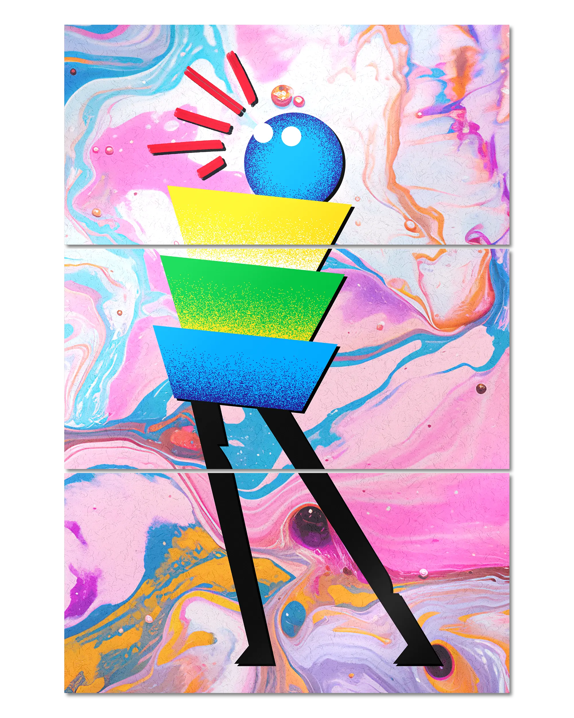 Frontalansicht des Poster Plate Designs Ein Kunstwerk im Metallic Style in der Größe Mighty (60 x 90 cm)