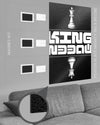 Magnet-Kit Seitenansicht des Poster Plate Designs Chessday im Metallic Style in der Größe Mighty (60 x 90 cm)