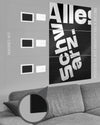 Magnet-Kit Seitenansicht des Poster Plate Designs Alles Schwarz im Metallic Style in der Größe Mighty (60 x 90 cm)