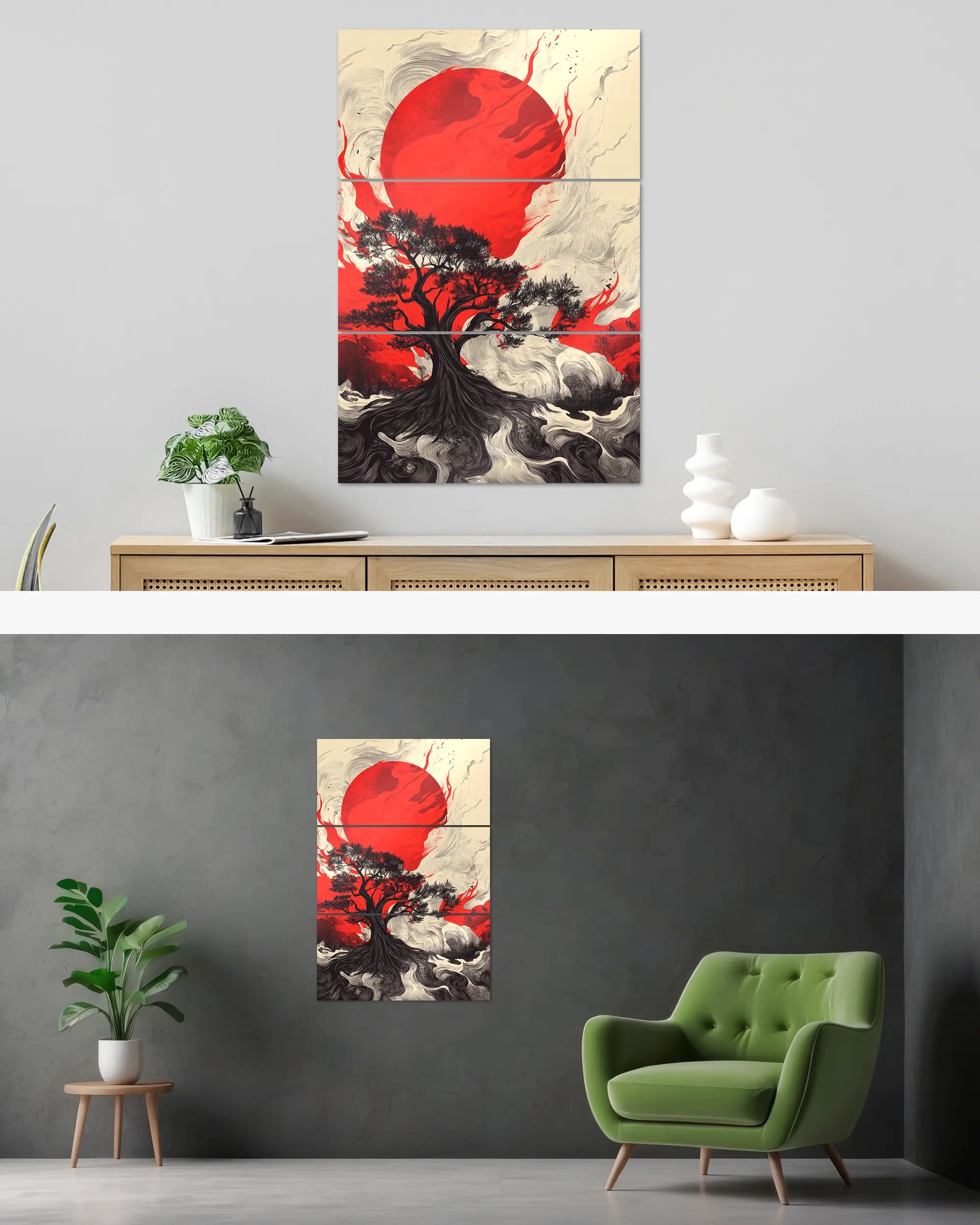 Wandansicht des Poster Plate Designs Japan is lit im Metallic Style in der Größe Mighty (60 x 90 cm)