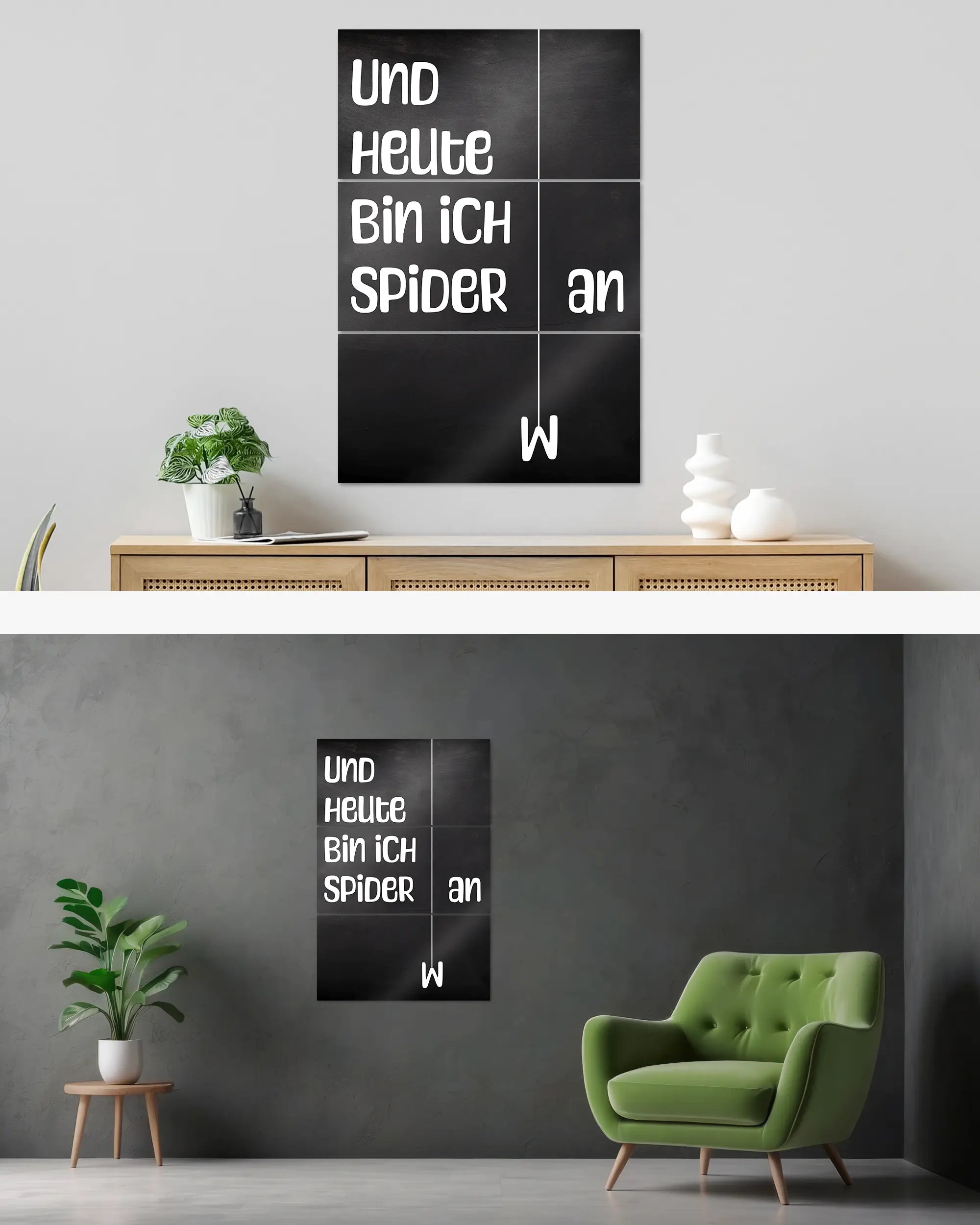 Wandansicht des Poster Plate Designs Abhängen im Metallic Style in der Größe Mighty (60 x 90 cm)