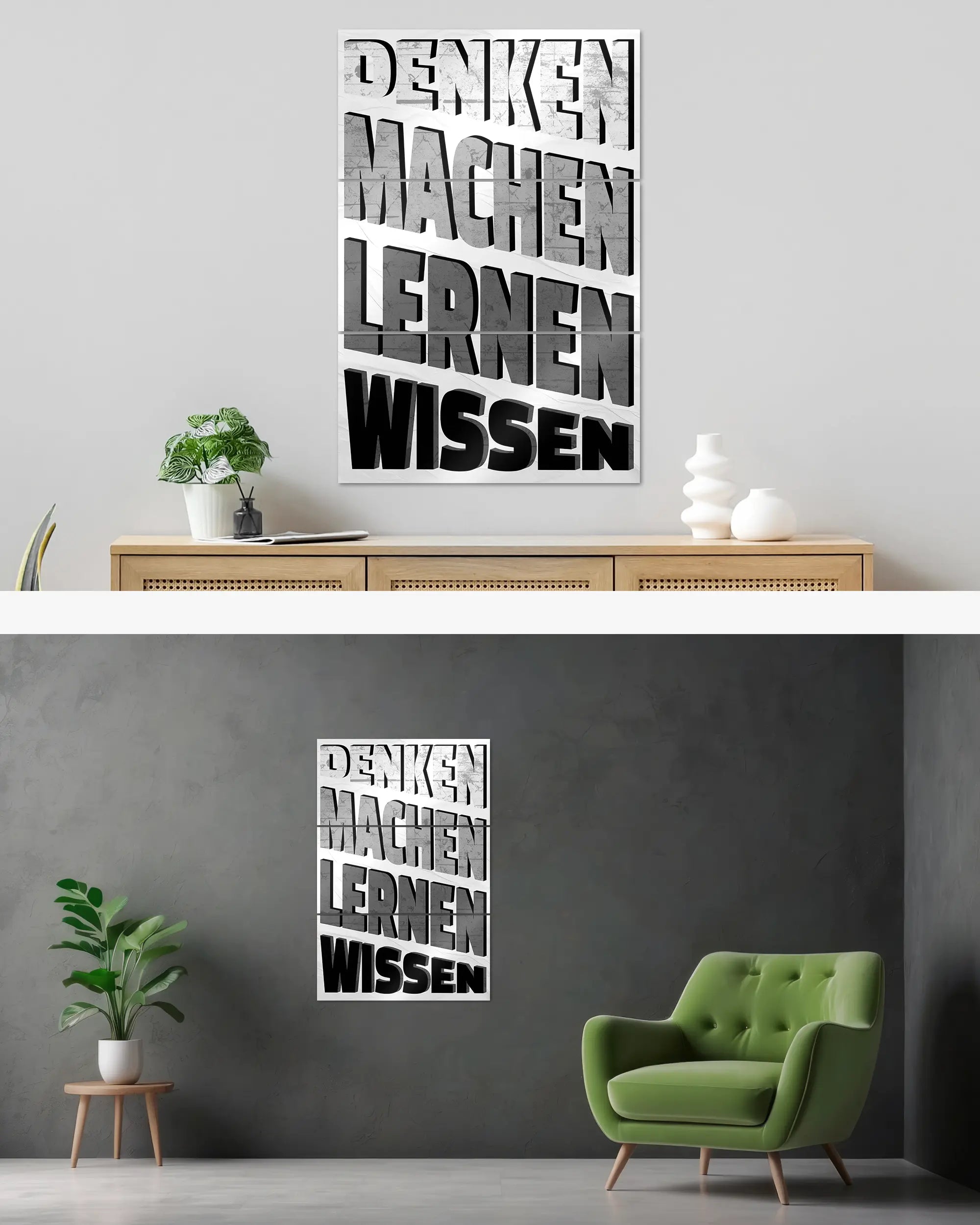 Wandansicht des Poster Plate Designs Der Weg zum Wissen im Metallic Style in der Größe Mighty (60 x 90 cm)
