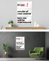 Wandansicht des Poster Plate Designs Write your story im Metallic Style in der Größe Mighty (60 x 90 cm)