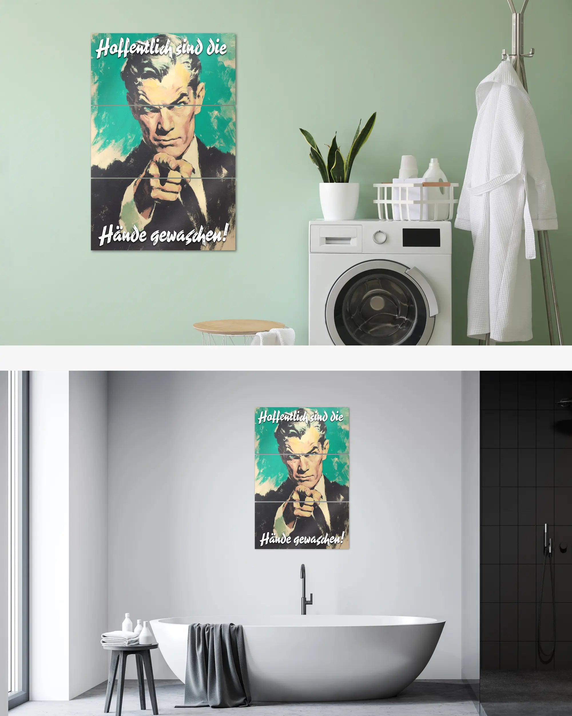 Zimmeransicht des Poster Plate Designs Besser mit Seife im Metallic Style in der Größe Mighty (60 x 90 cm)