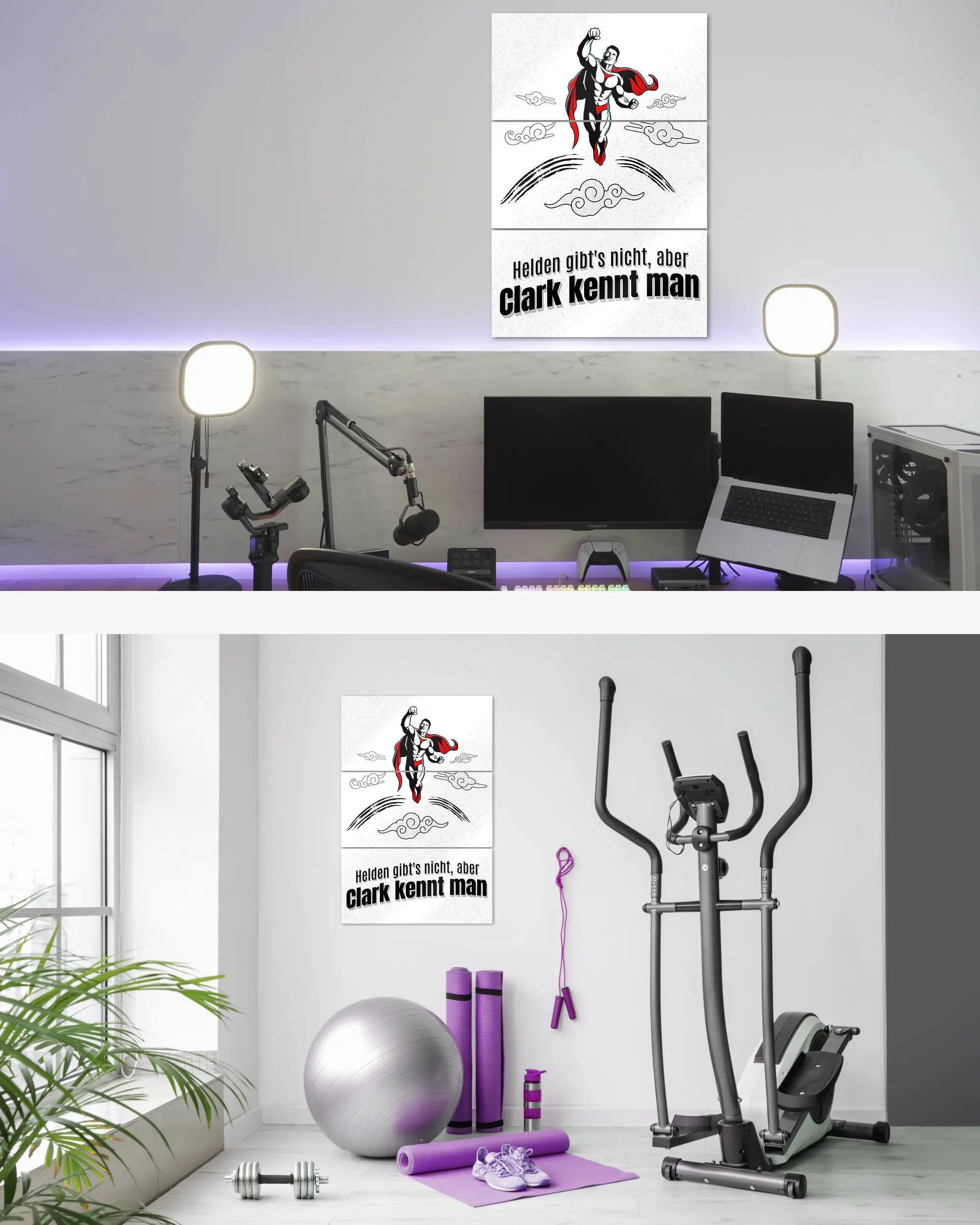 Zimmeransicht des Poster Plate Designs Clark kennt man im Metallic Style in der Größe Mighty (60 x 90 cm)