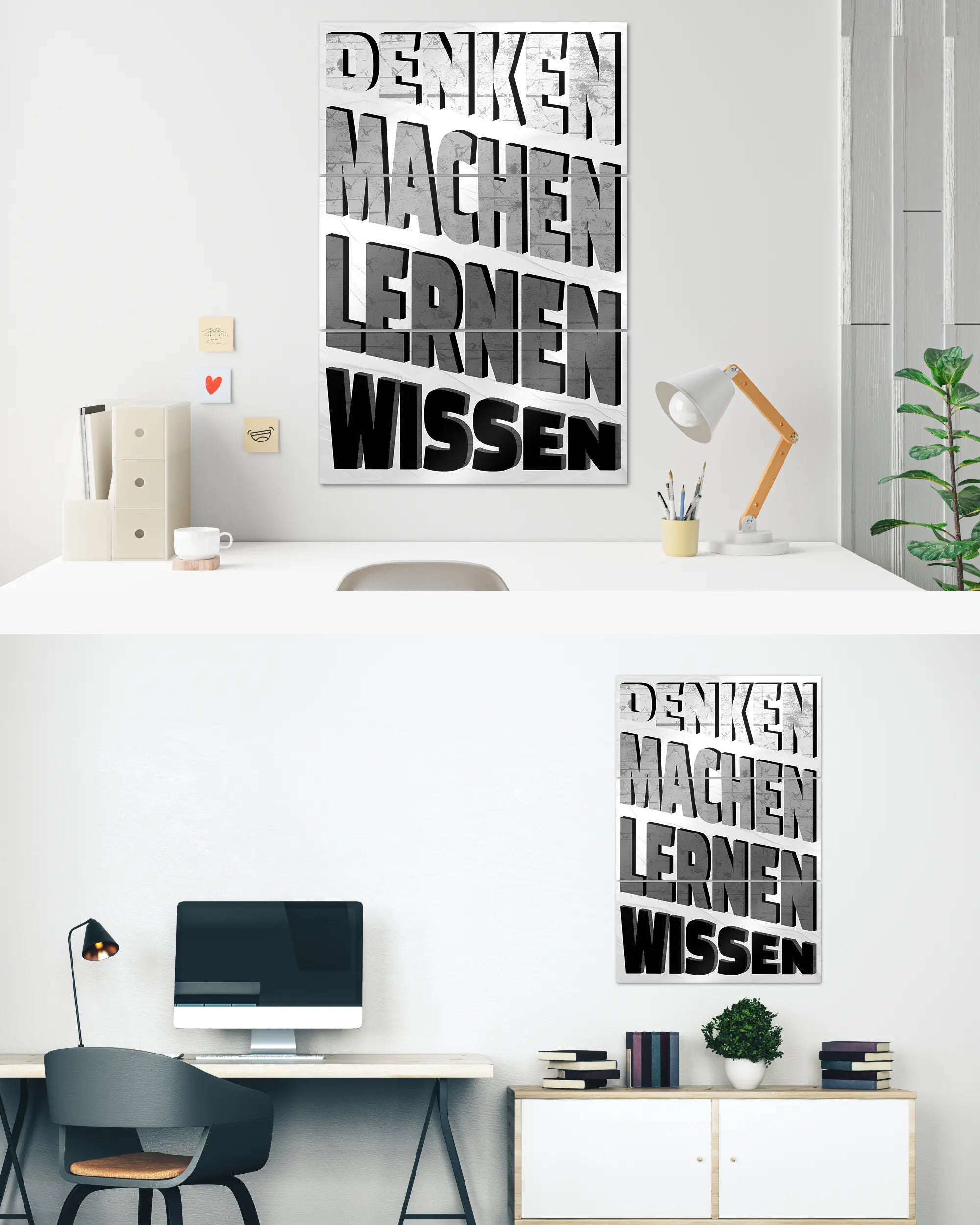 Zimmeransicht des Poster Plate Designs Der Weg zum Wissen im Metallic Style in der Größe Mighty (60 x 90 cm)