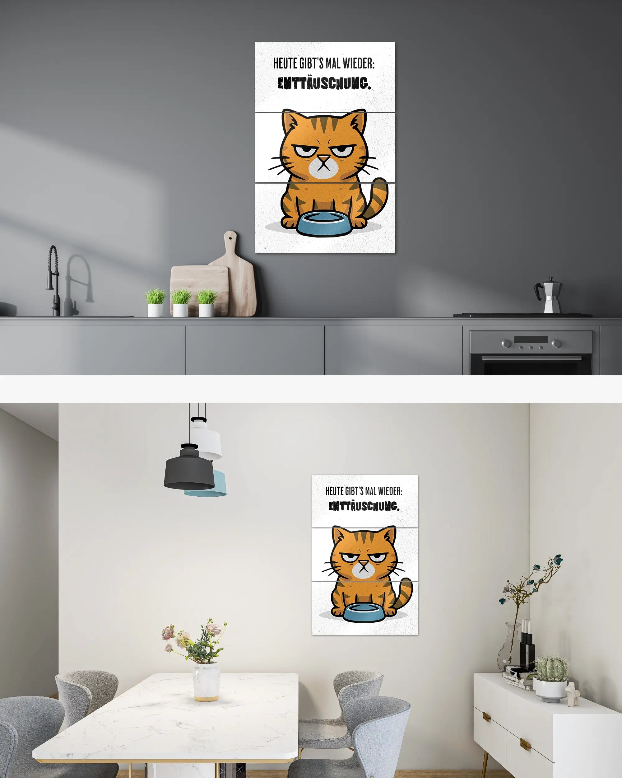 Zimmeransicht des Poster Plate Designs Napf Neustart im Metallic Style in der Größe Mighty (60 x 90 cm)