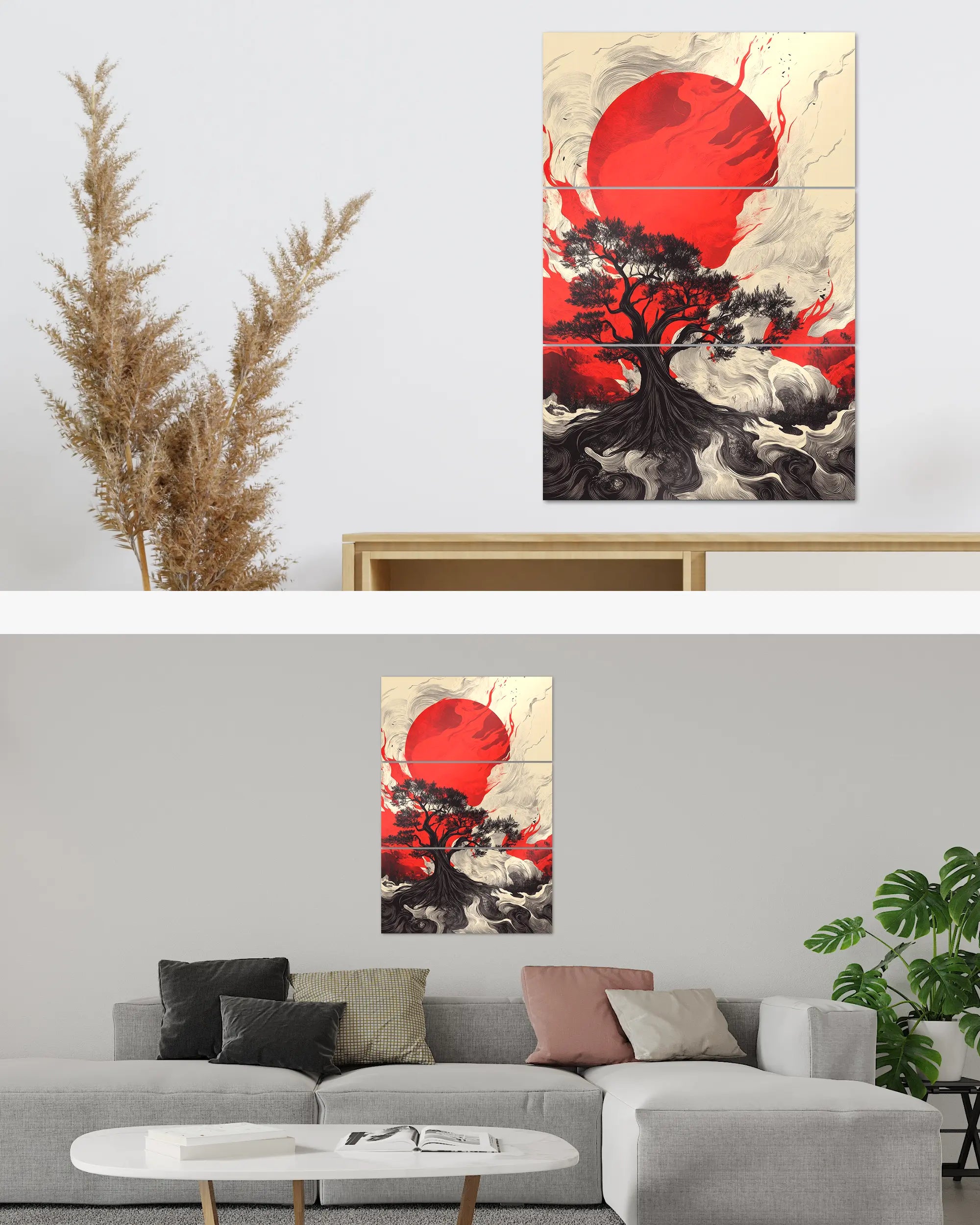 Zimmeransicht des Poster Plate Designs Japan is lit im Metallic Style in der Größe Mighty (60 x 90 cm)