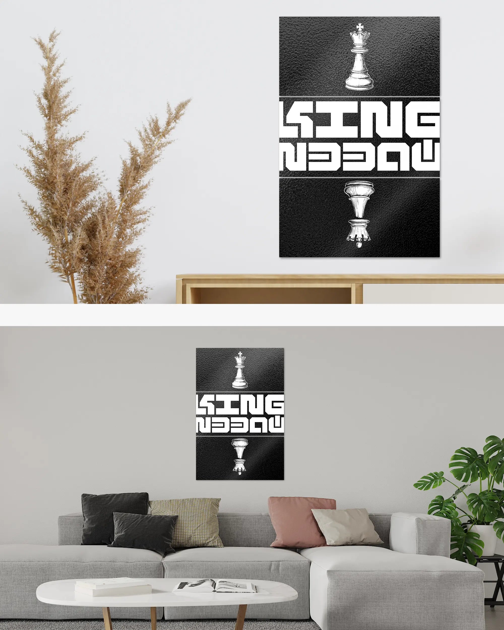 Zimmeransicht des Poster Plate Designs Chessday im Metallic Style in der Größe Mighty (60 x 90 cm)