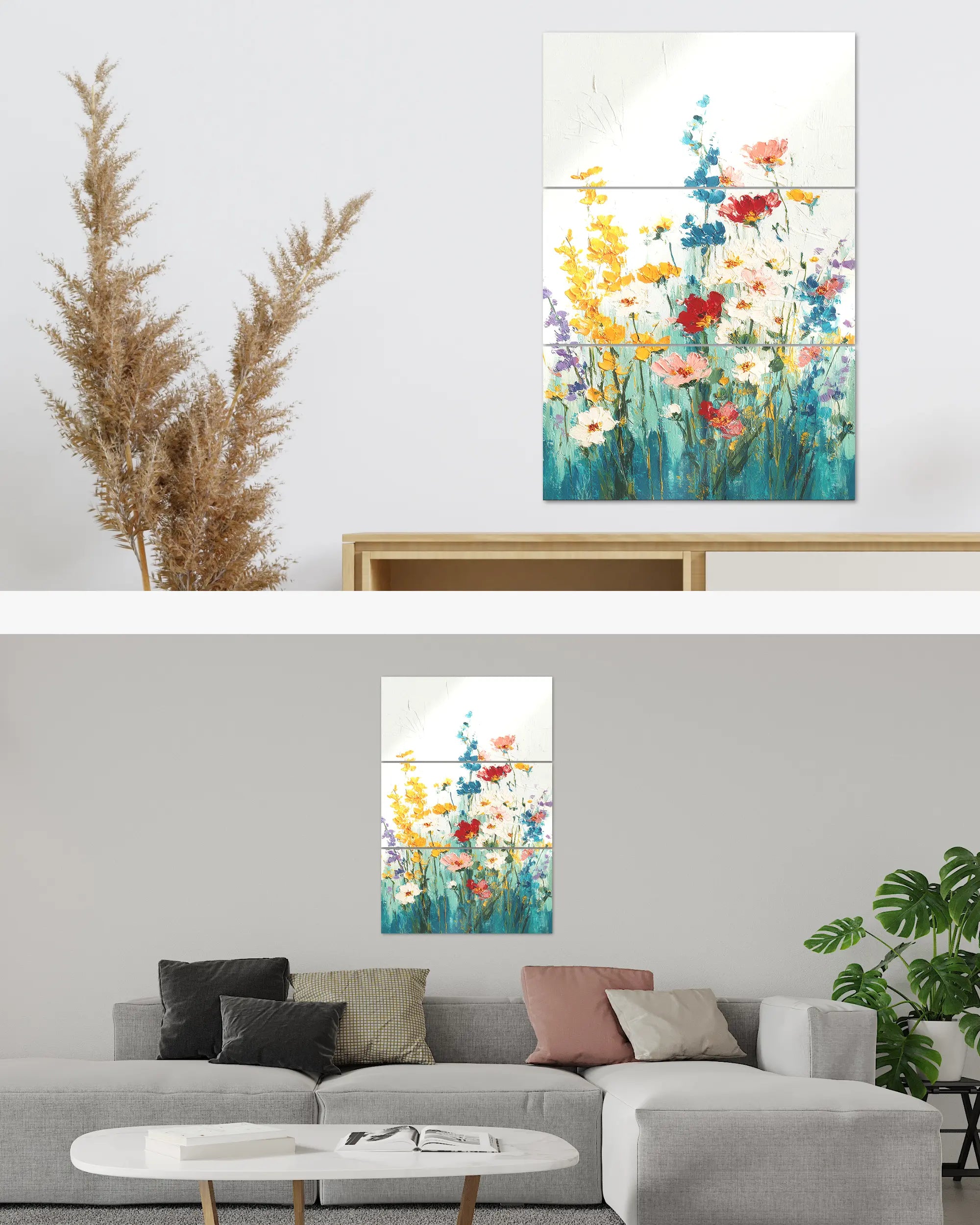 Zimmeransicht des Poster Plate Designs Blühen statt Mühen im Metallic Style in der Größe Mighty (60 x 90 cm)