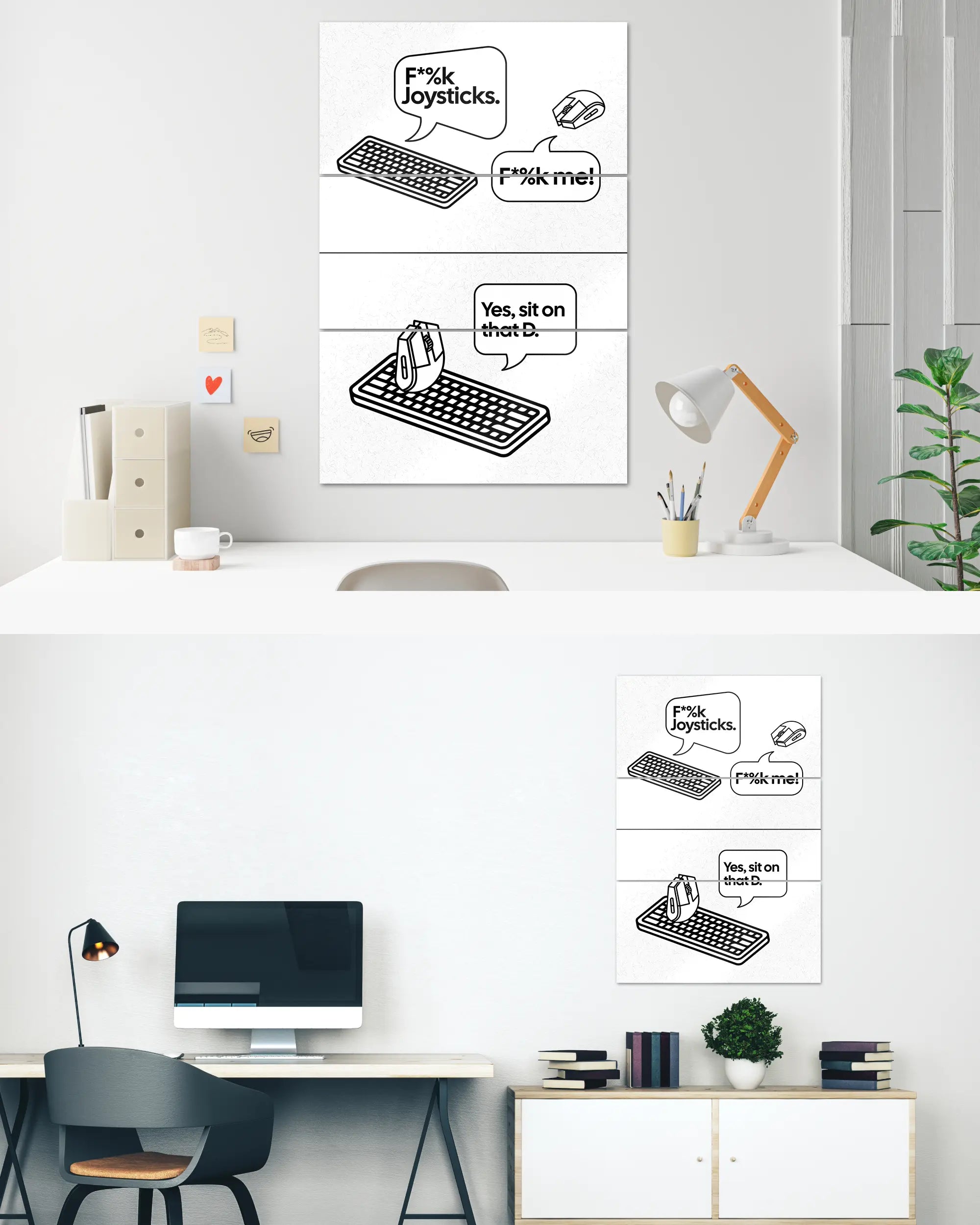 Zimmeransicht des Poster Plate Designs Keystrokes im Metallic Style in der Größe Mighty (60 x 90 cm)