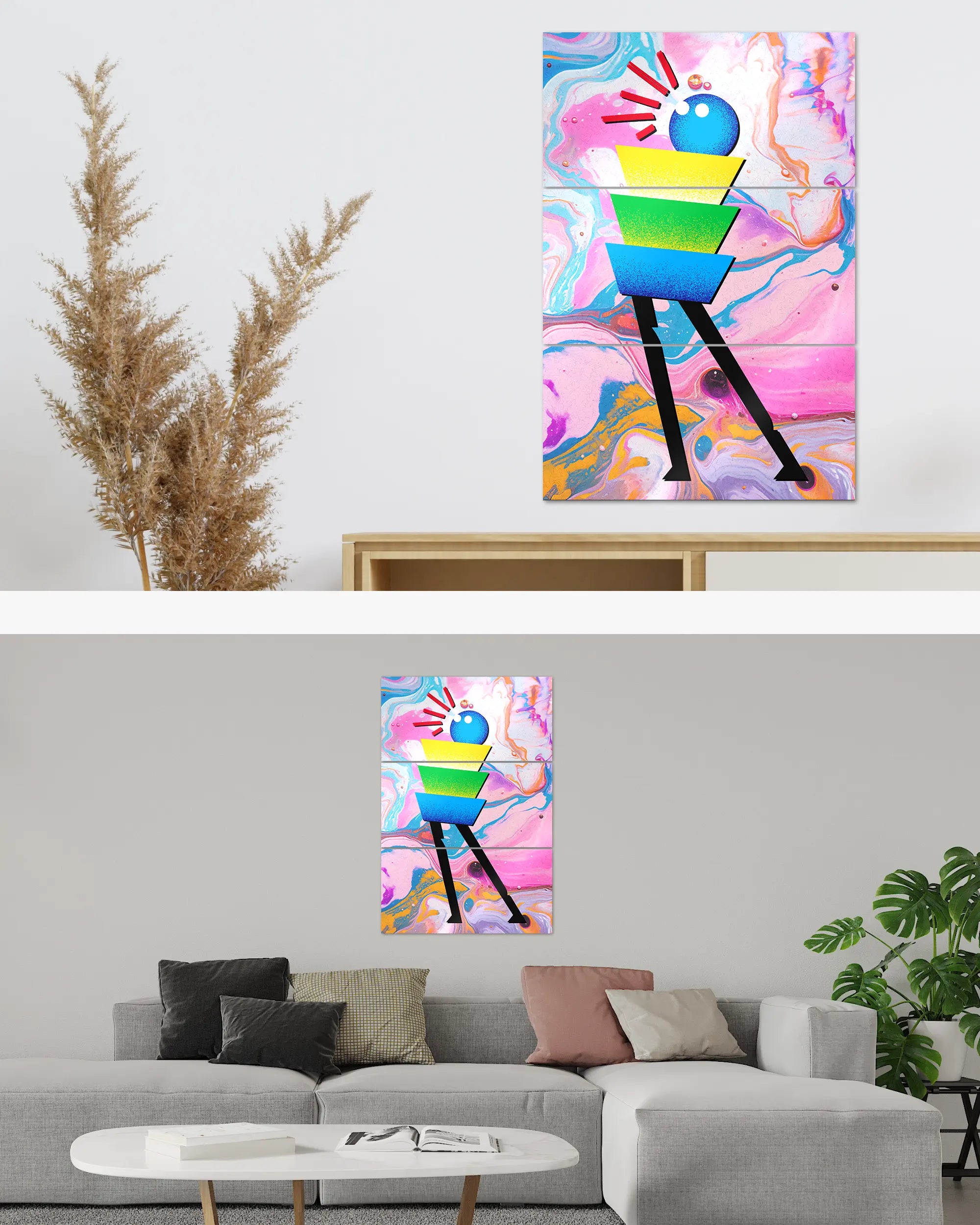 Zimmeransicht des Poster Plate Designs Ein Kunstwerk im Metallic Style in der Größe Mighty (60 x 90 cm)