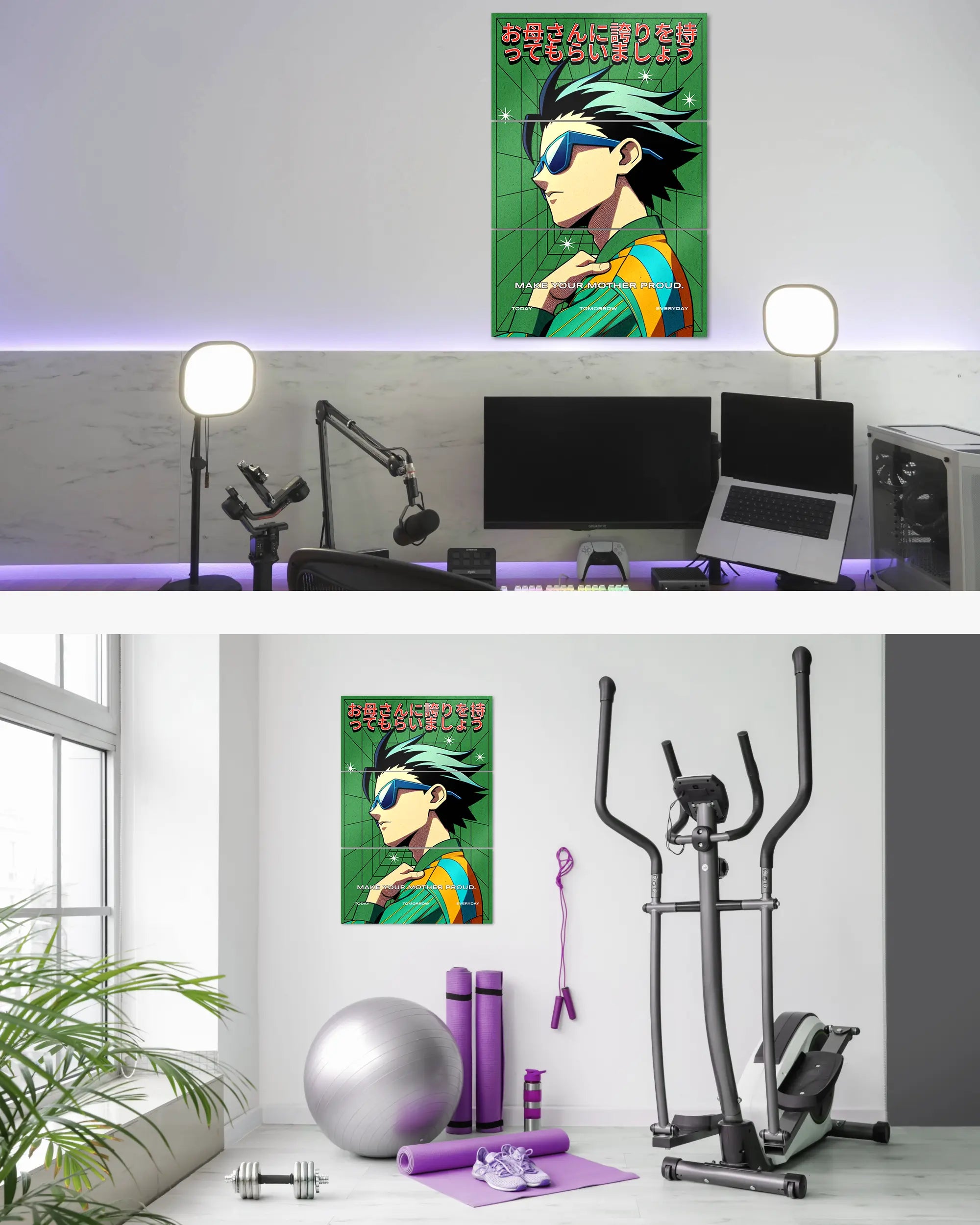 Zimmeransicht des Poster Plate Designs Make her proud im Metallic Style in der Größe Mighty (60 x 90 cm)