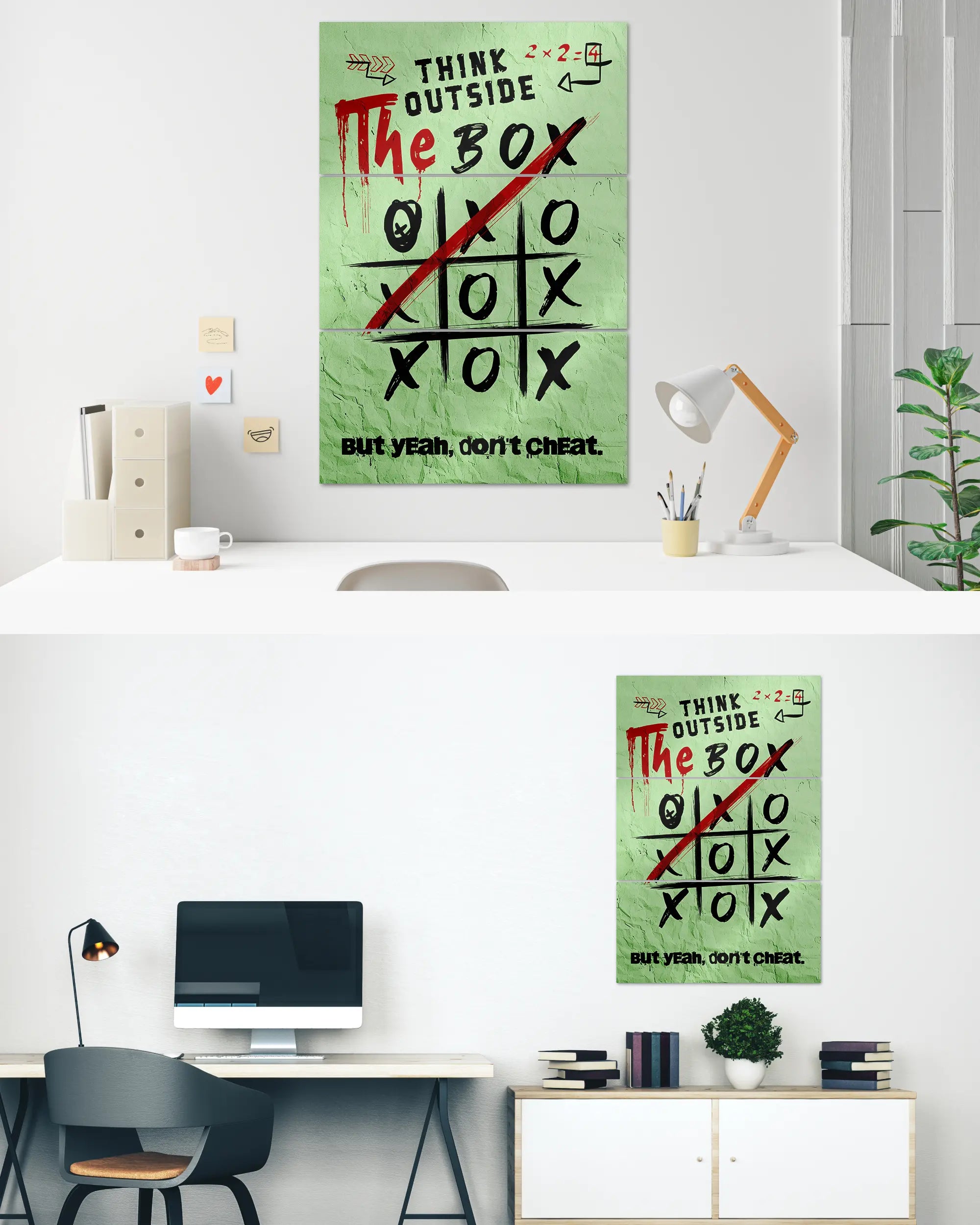 Zimmeransicht des Poster Plate Designs Boxing Outside im Metallic Style in der Größe Mighty (60 x 90 cm)