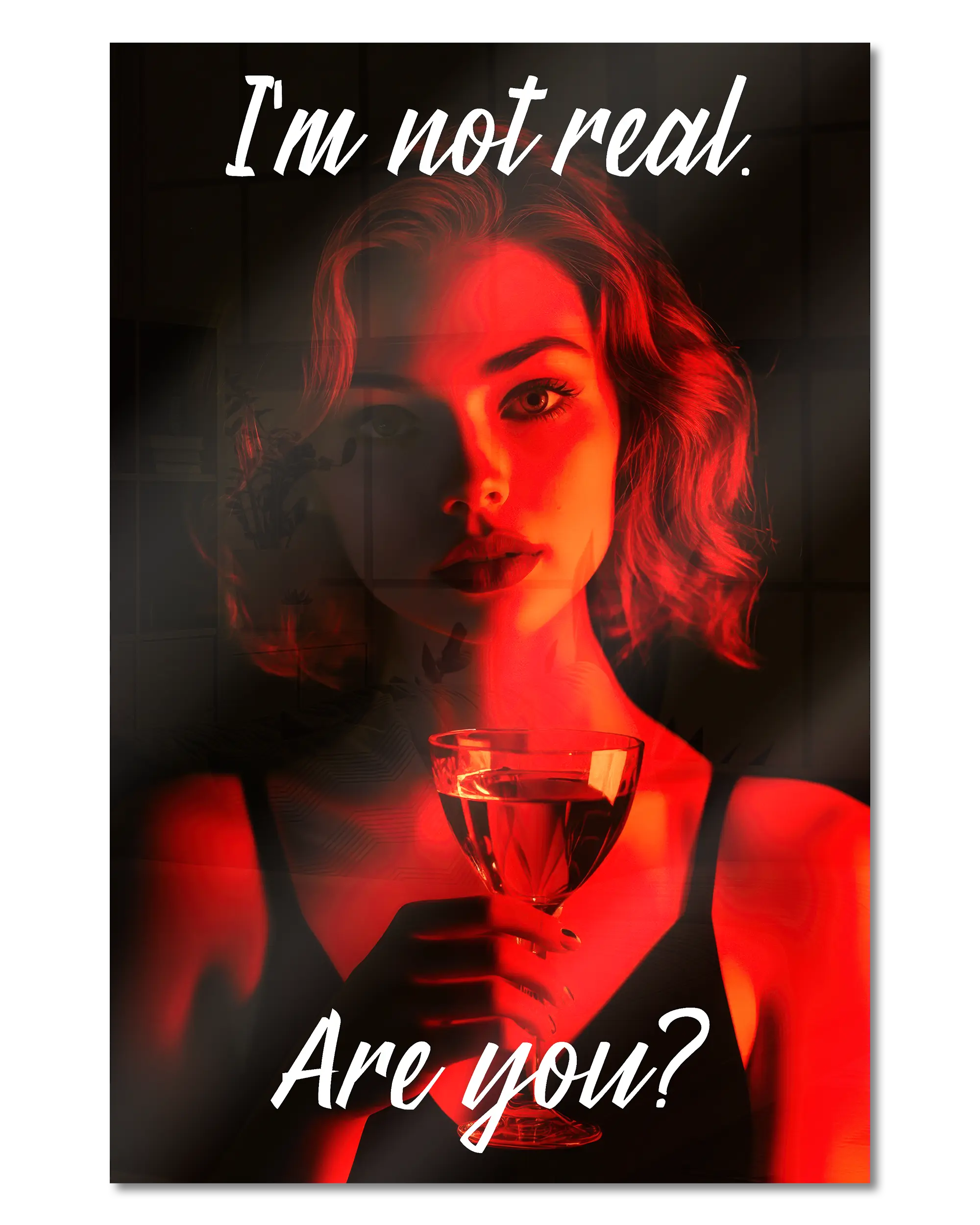 Frontalansicht des Poster Plate Designs Are you for real im Acrylic Style in der Größe Main (40 x 60 cm)