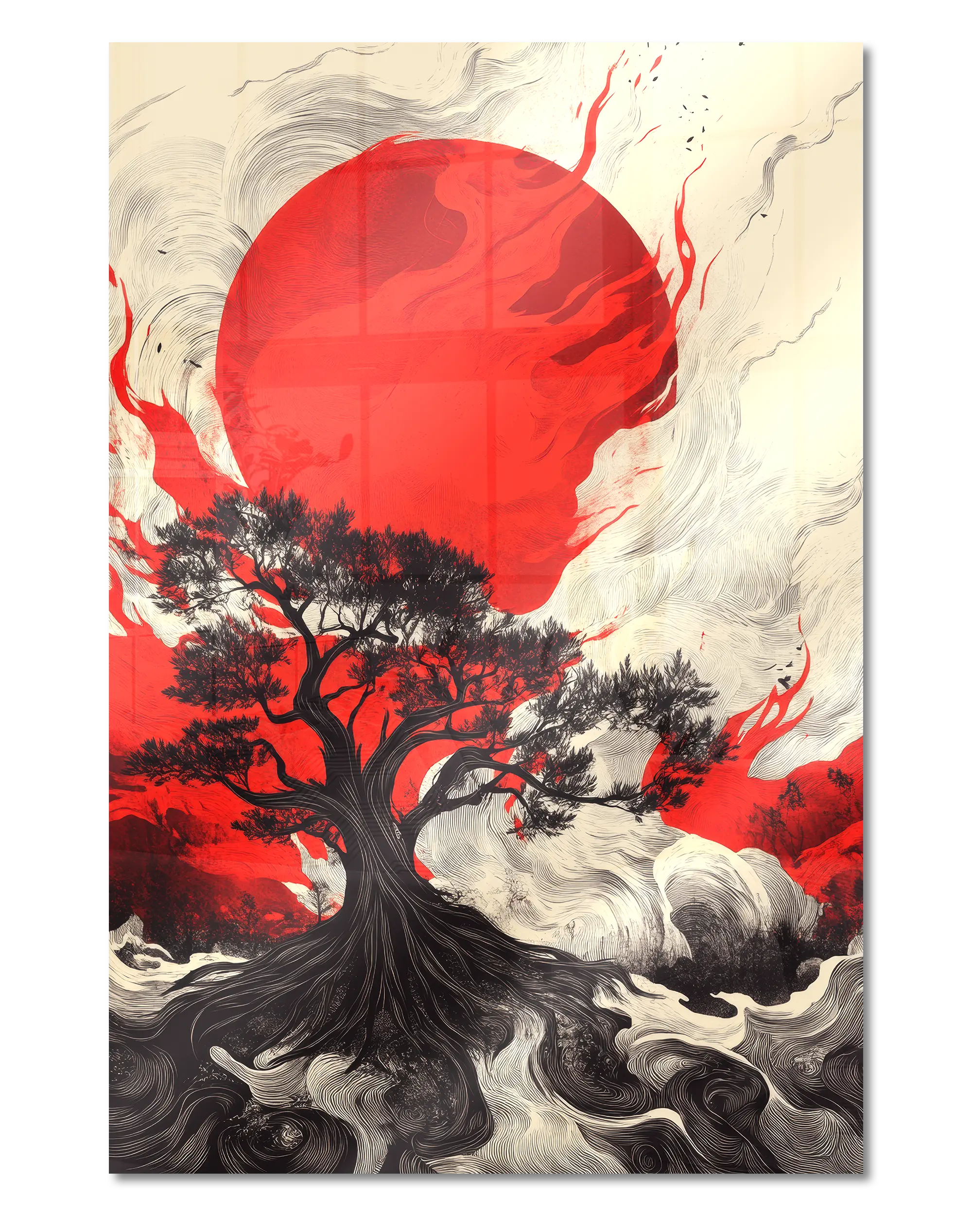 Frontalansicht des Poster Plate Designs Japan is lit im Acrylic Style in der Größe Main (40 x 60 cm)