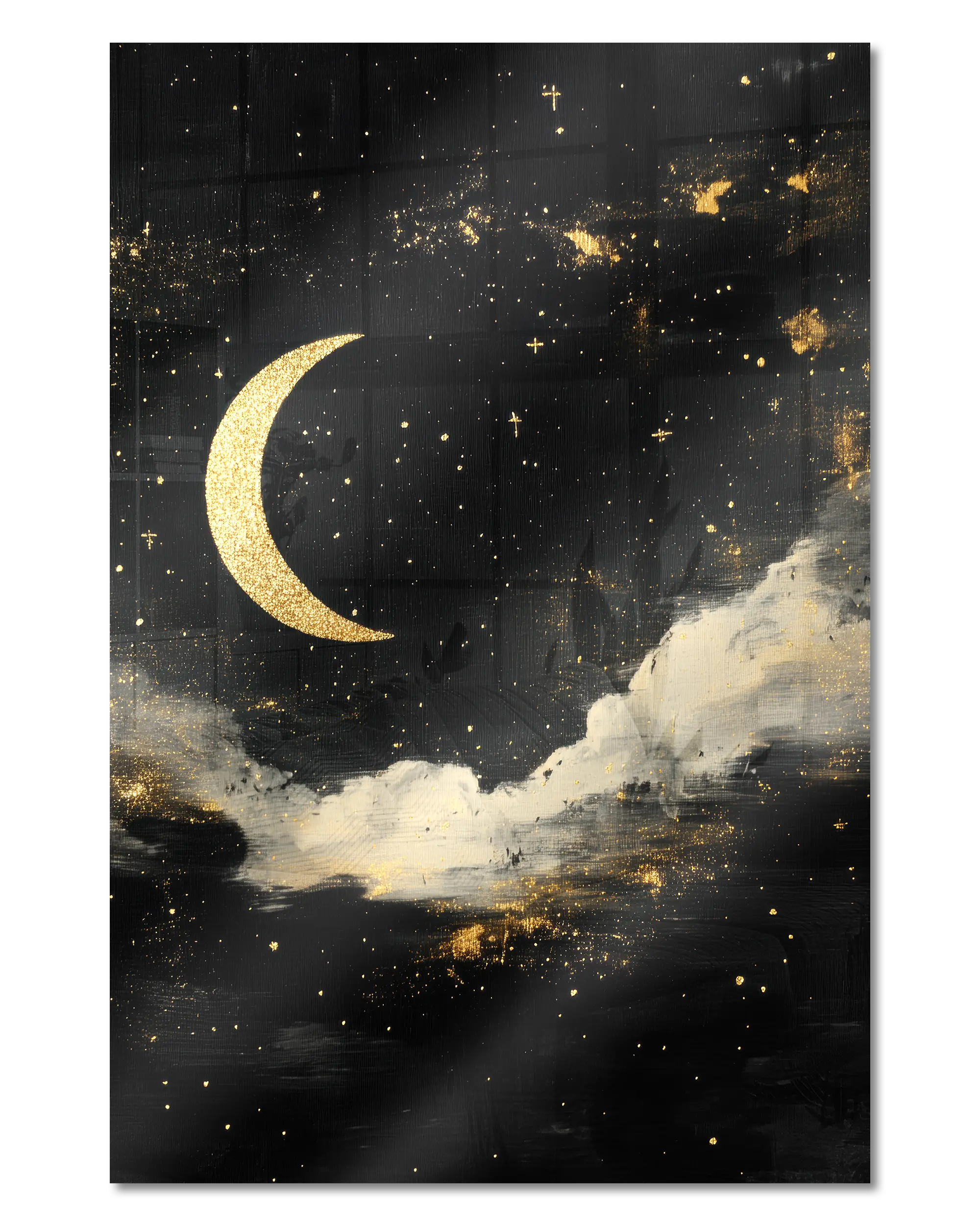 Frontalansicht des Poster Plate Designs Goldenes Mondgedicht im Acrylic Style in der Größe Main (40 x 60 cm)