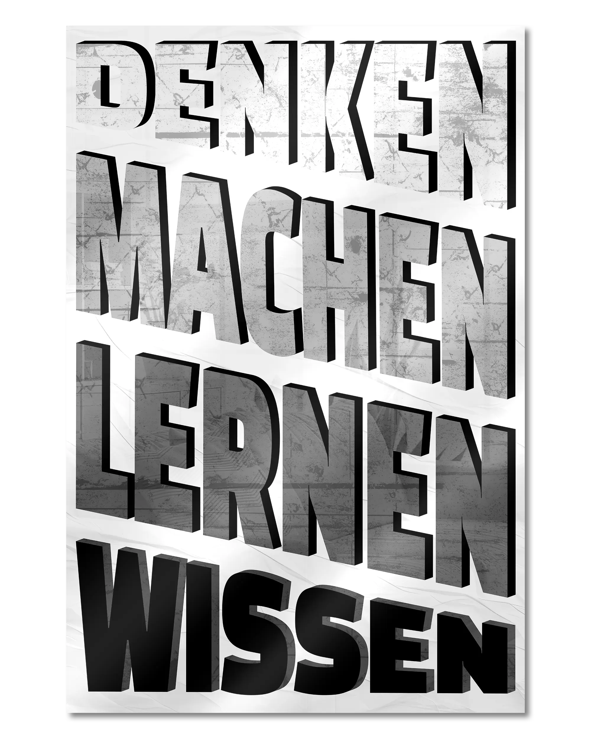 Frontalansicht des Poster Plate Designs Der Weg zum Wissen im Acrylic Style in der Größe Main (40 x 60 cm)