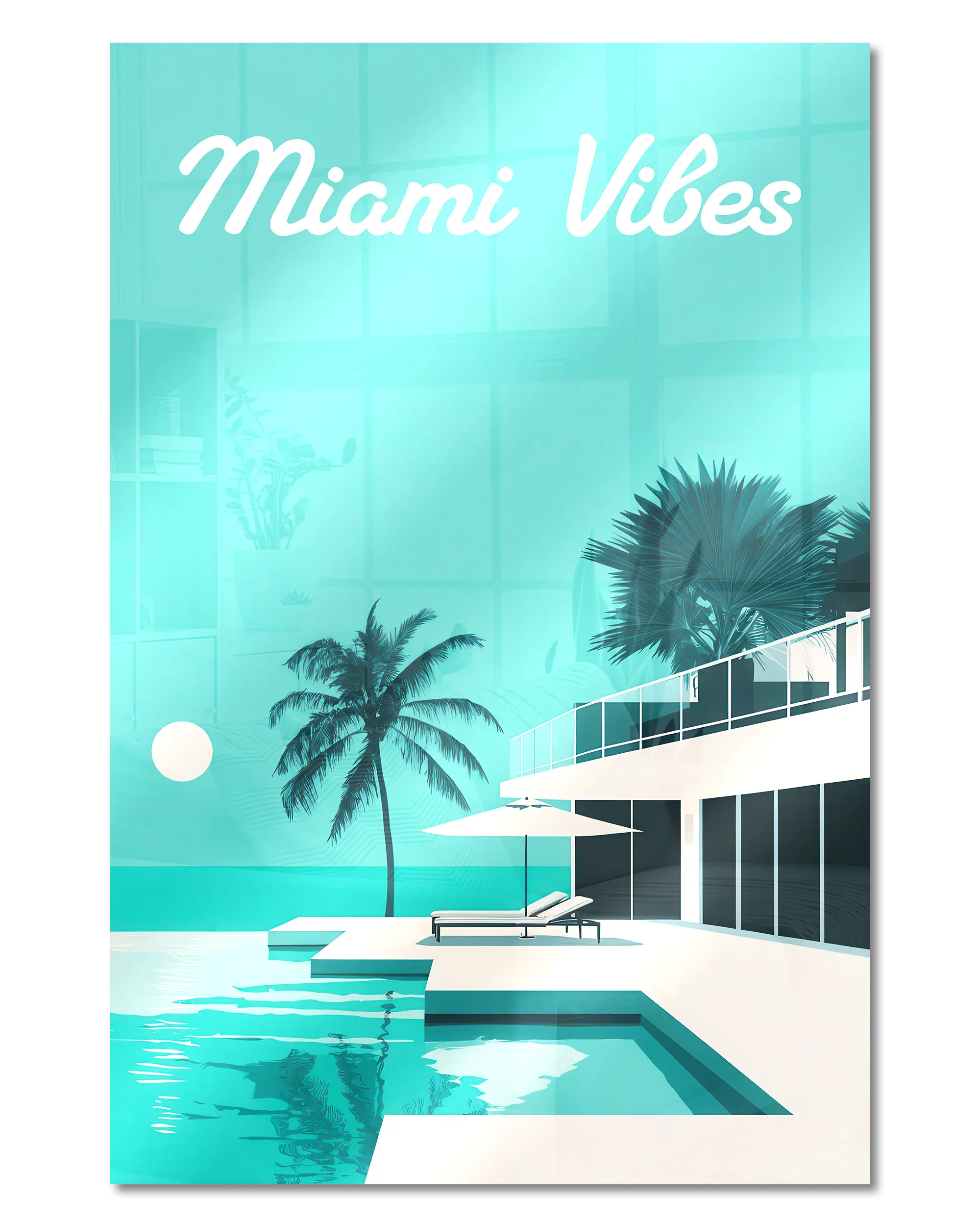 Frontalansicht des Poster Plate Designs Miami Vibes im Acrylic Style in der Größe Main (40 x 60 cm)