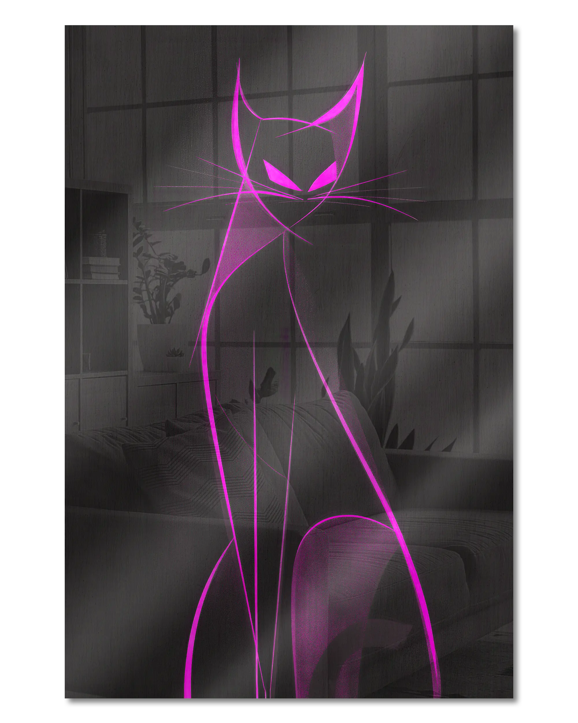 Frontalansicht des Poster Plate Designs Katzenkrimi im Acrylic Style in der Größe Main (40 x 60 cm)